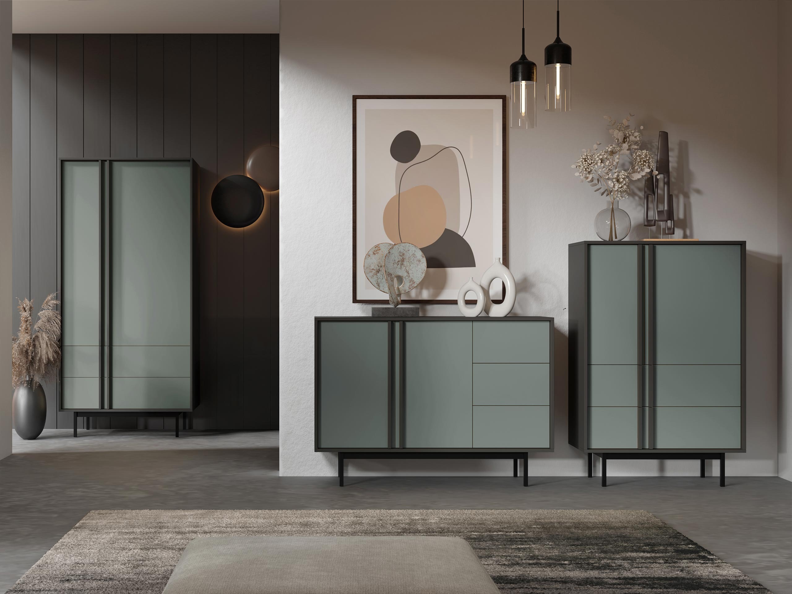 Ensemble de salon Levali 116 (Vert poussiéreux)