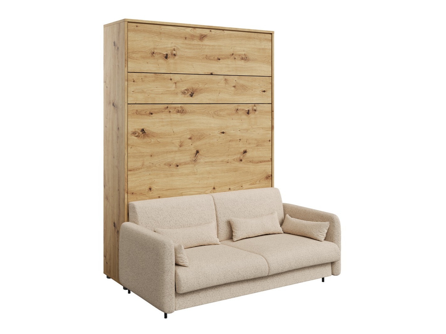 Lit escamotable Concept Pro Lenart Levfere 138 (Chêne Artisan + Beige)