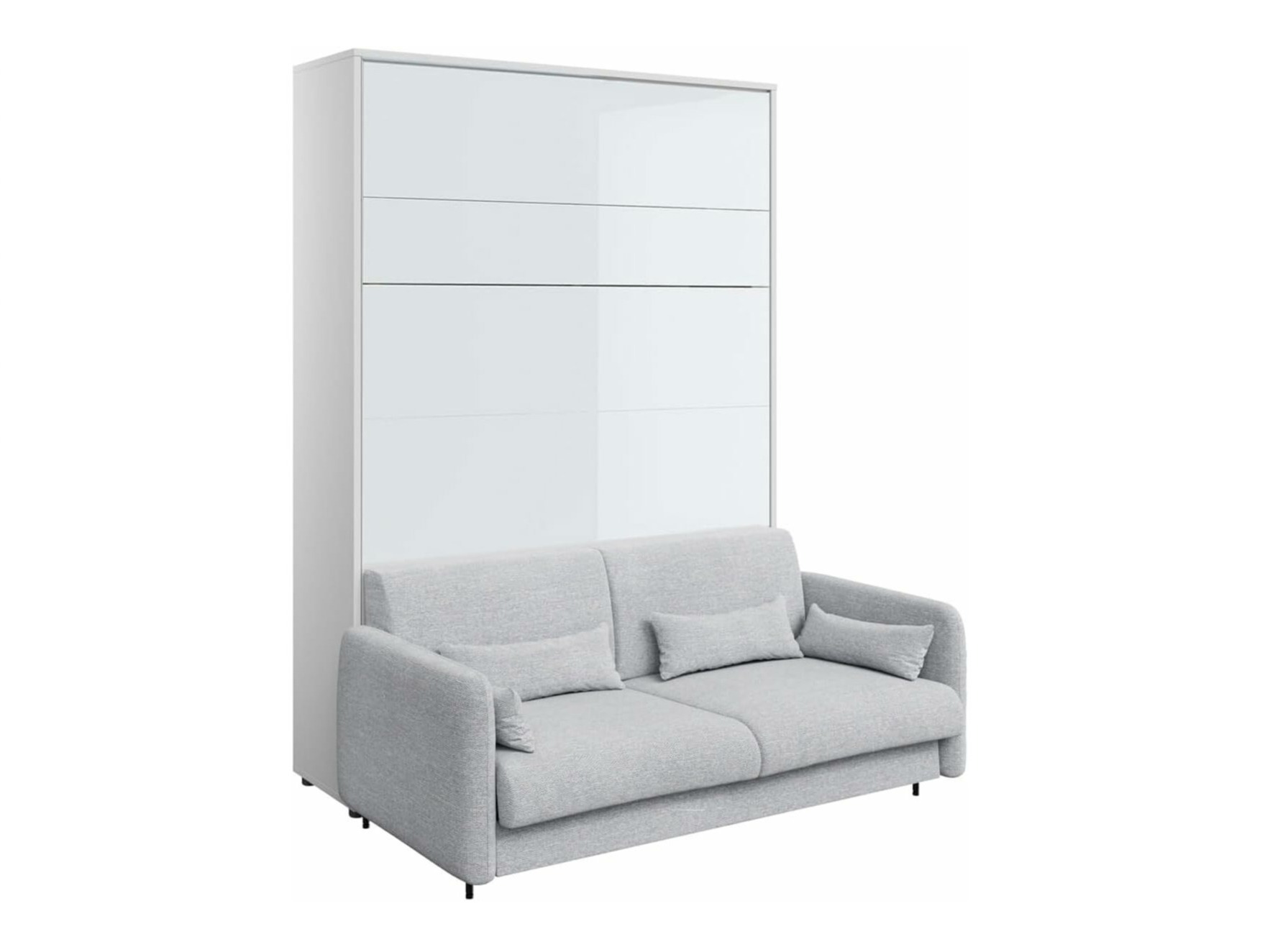 Lit escamotable Concept Pro Lenart VII (Blanc brillant + Gris)