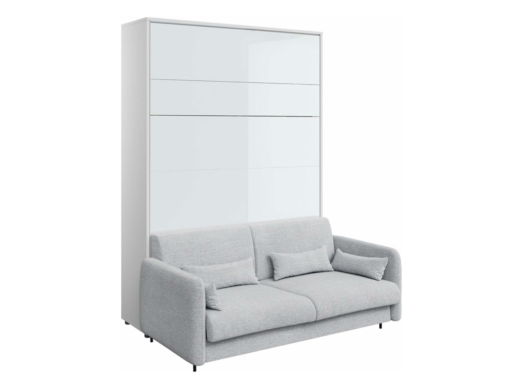 Lit escamotable Concept Pro Lenart VII (Blanc brillant + Gris)