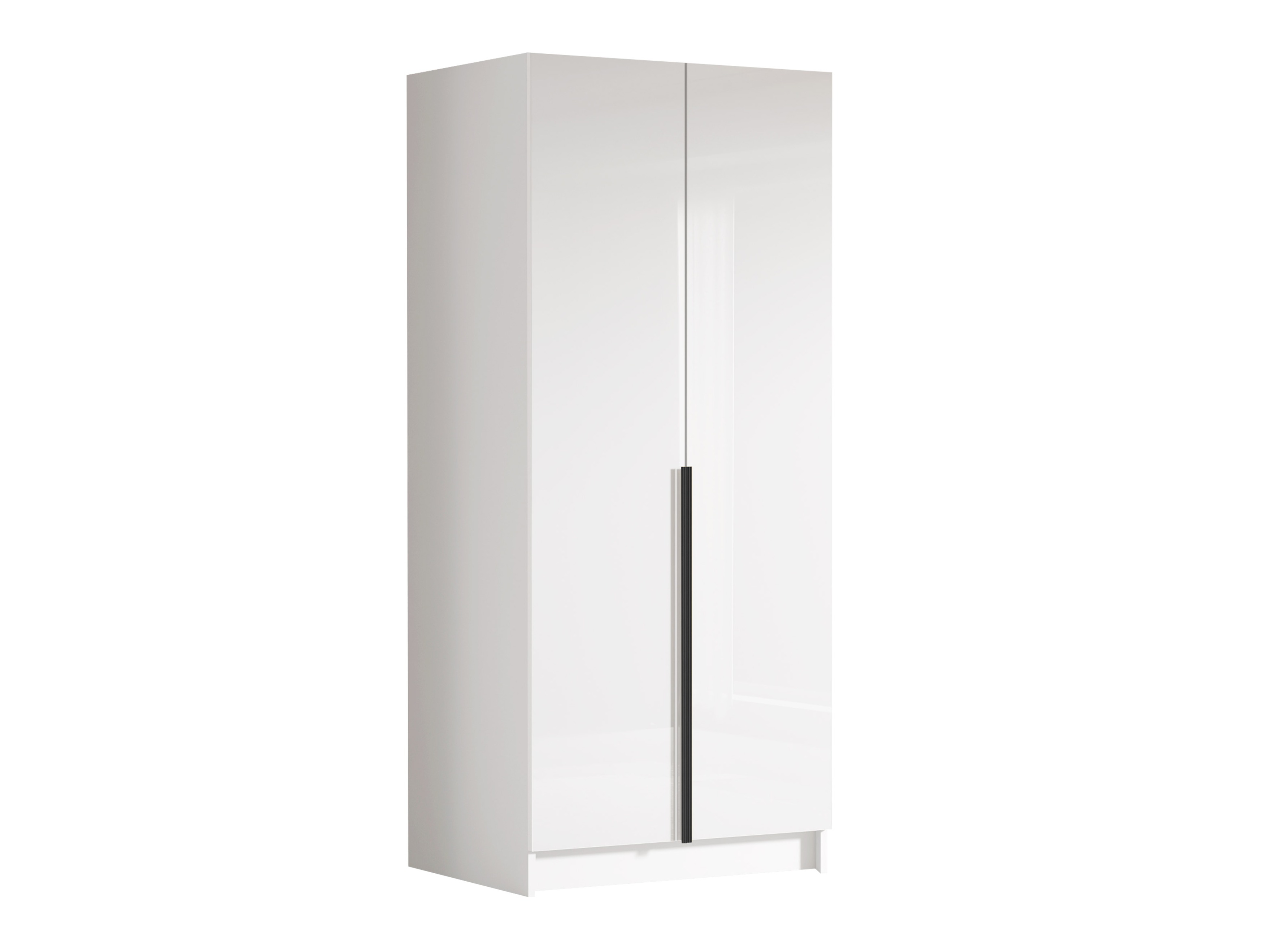 Armoire Closico Staton I (Blanc + Blanc brillant + Noir)