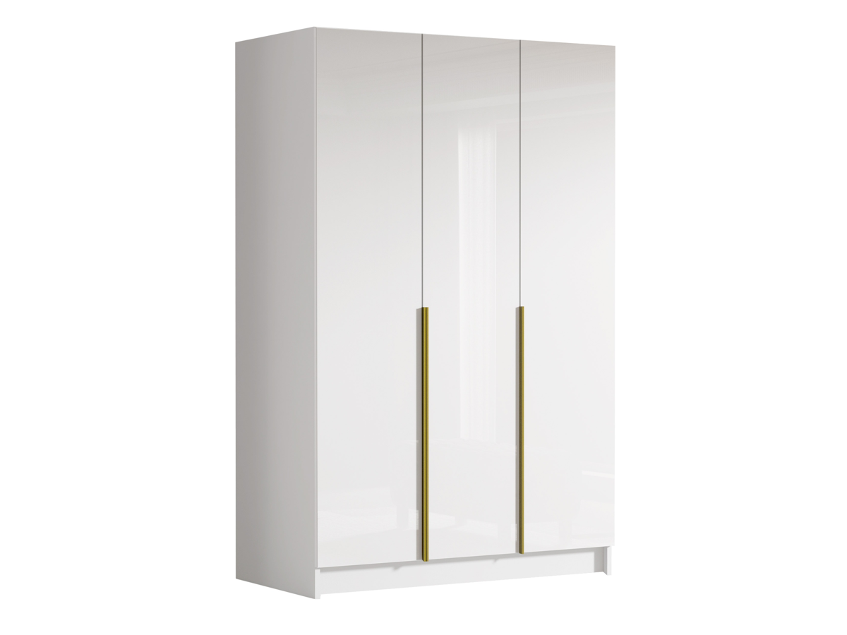 Armoire Closico 198 (Blanc brillant + Doré)