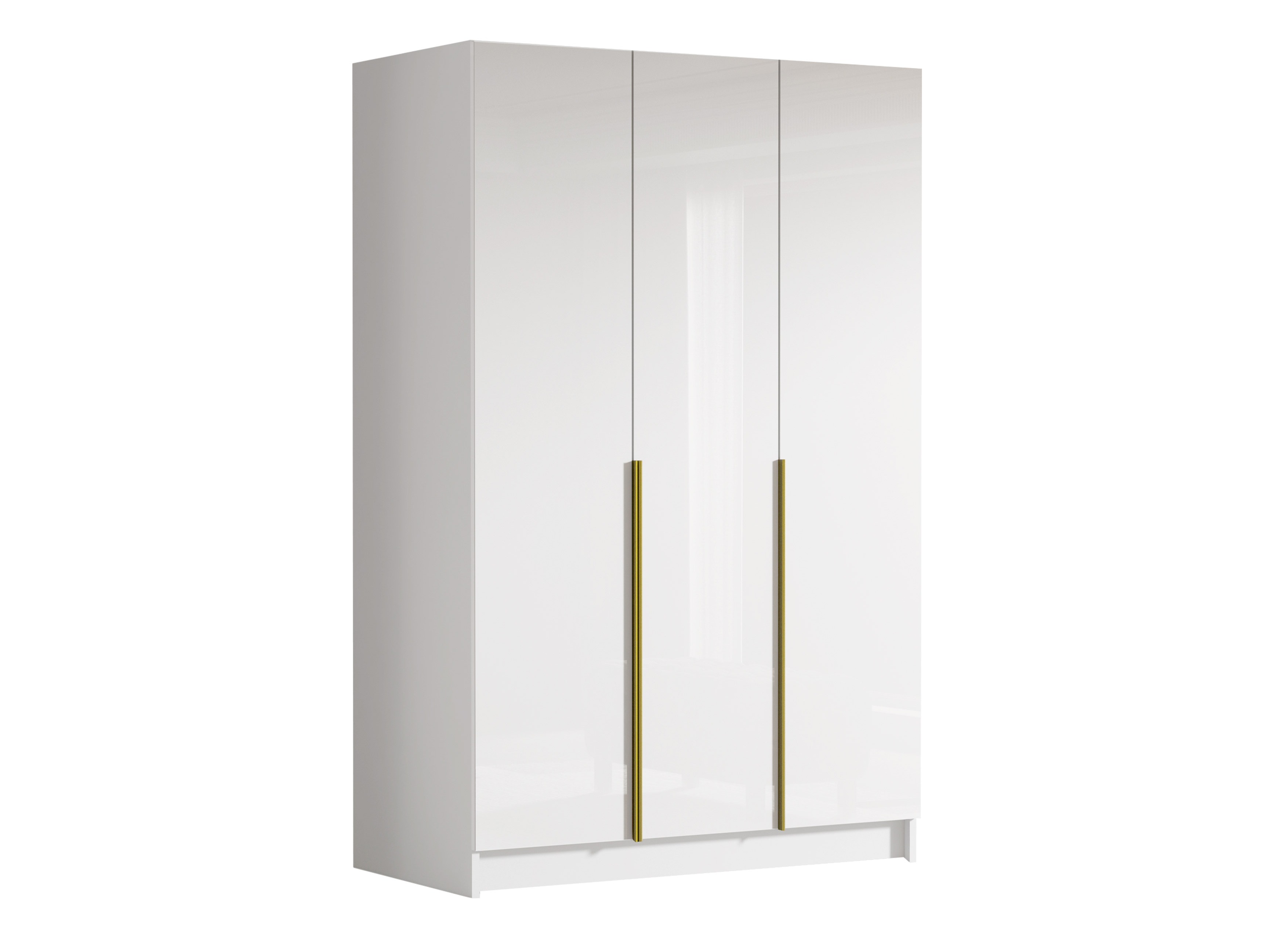 Armoire Closico Decoron I (Blanc brillant + Doré)