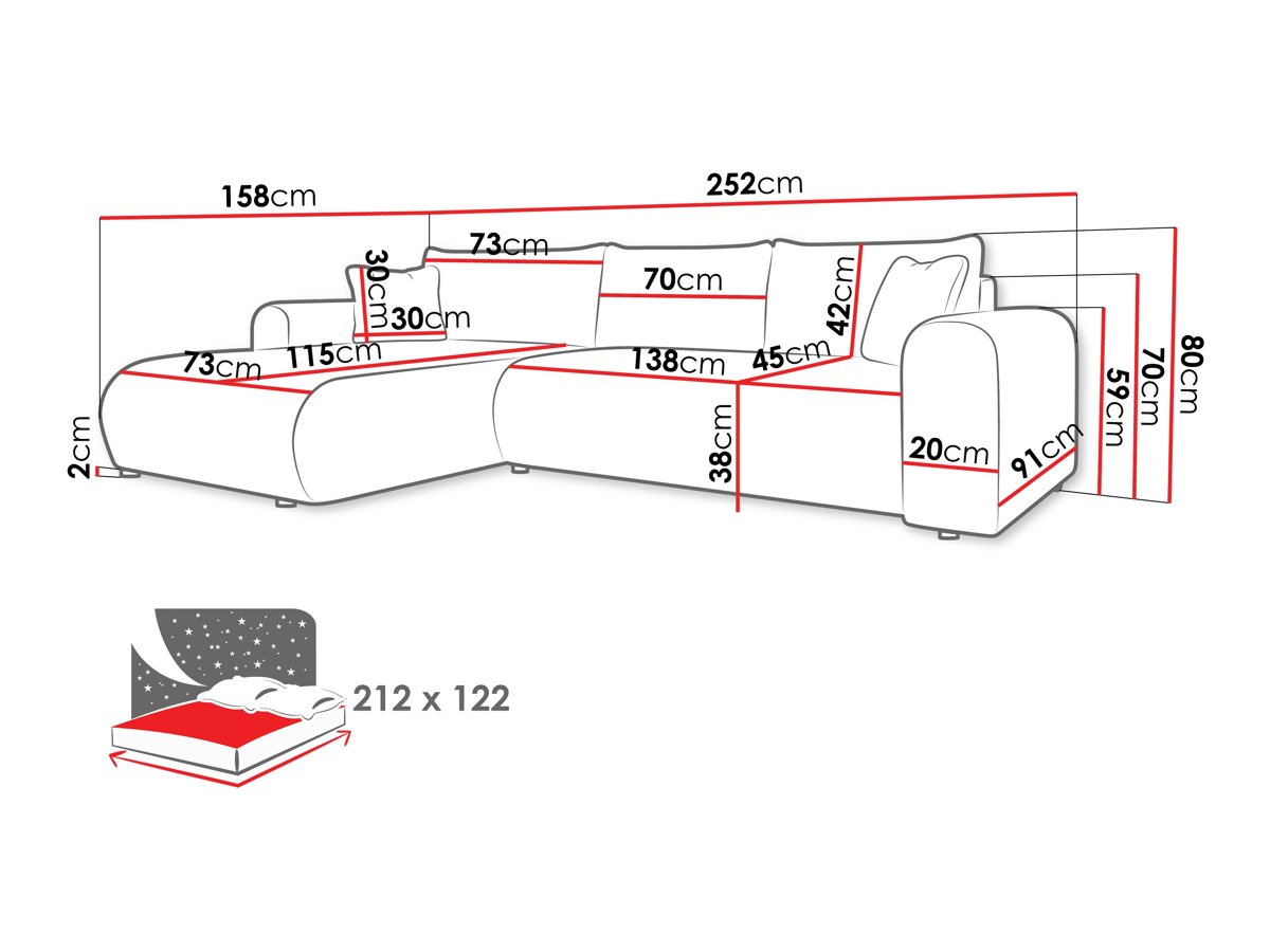 Canapé d'angle Comfivo 449 (Wave 09)
