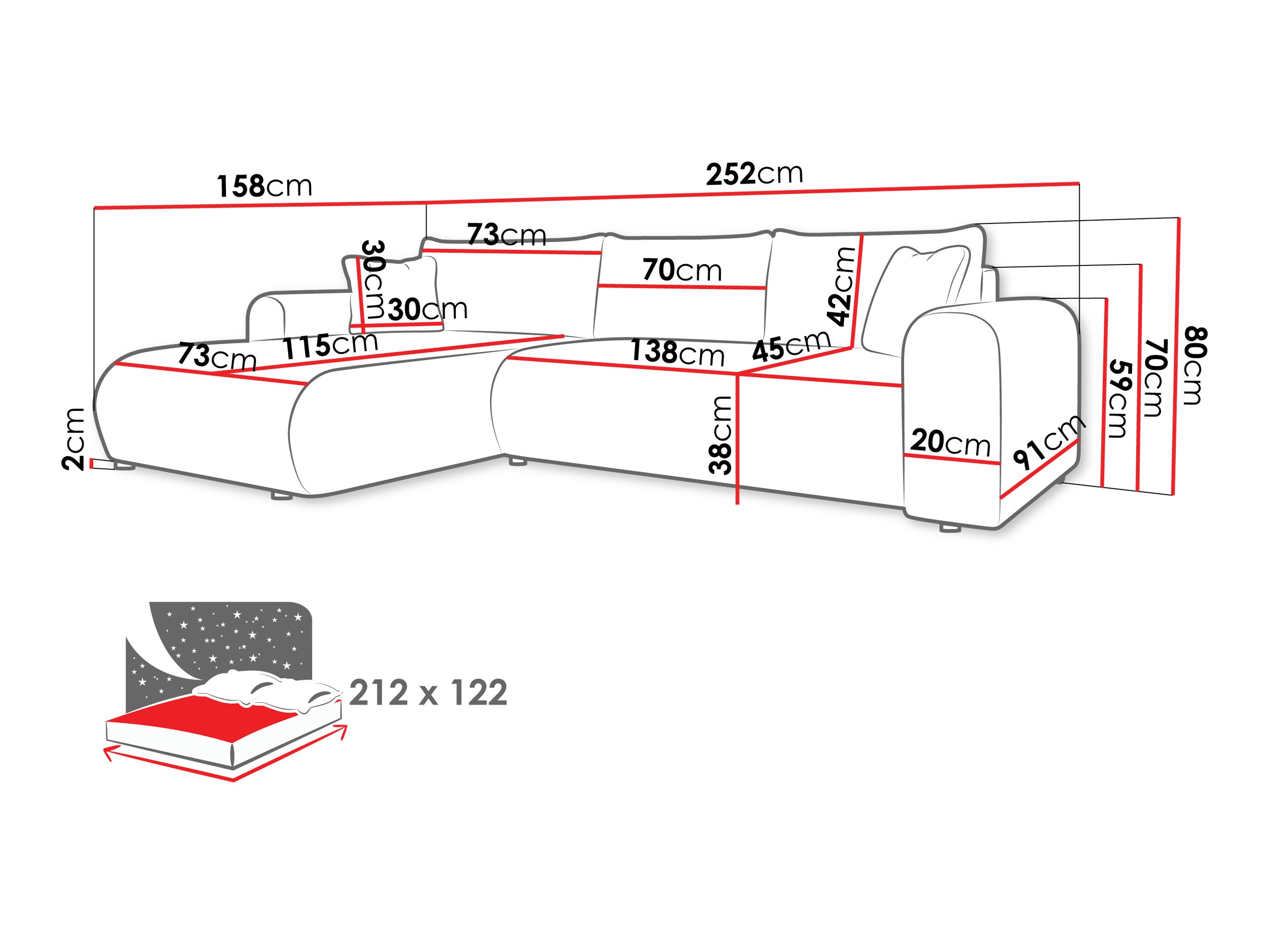 Canapé d'angle Comfivo Labor (Taro 01)