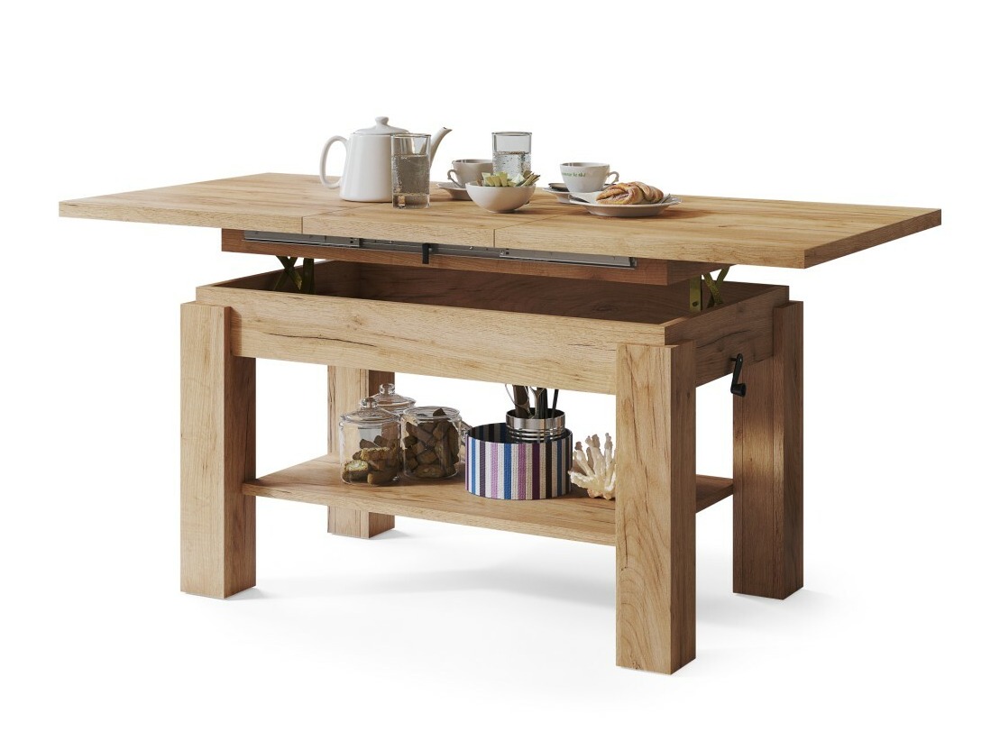Table basse transformable Glendale 100 (Chêne doré artisanal)