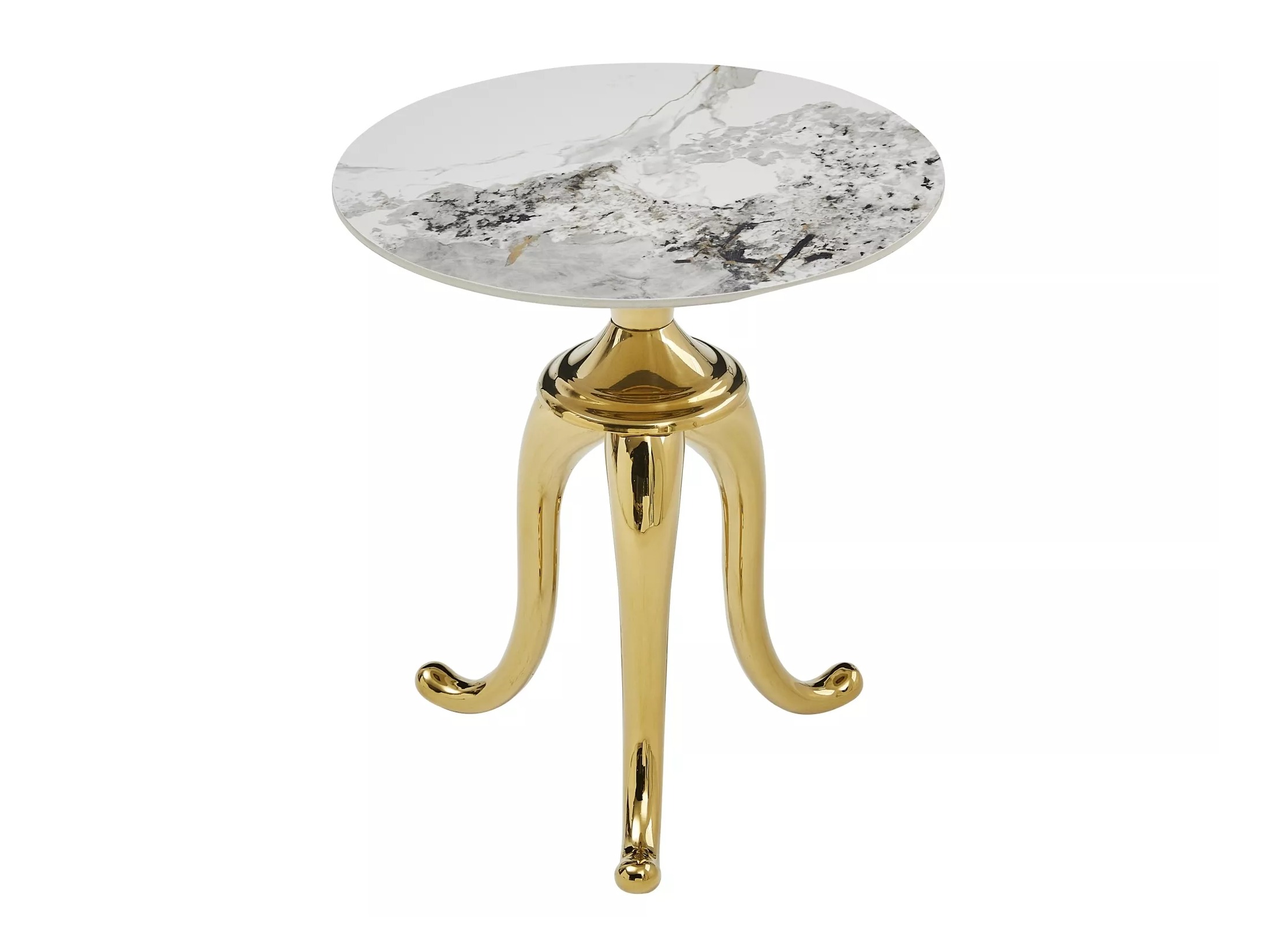 Table d'appoint Detroit 780 (Marbre blanc + Doré)