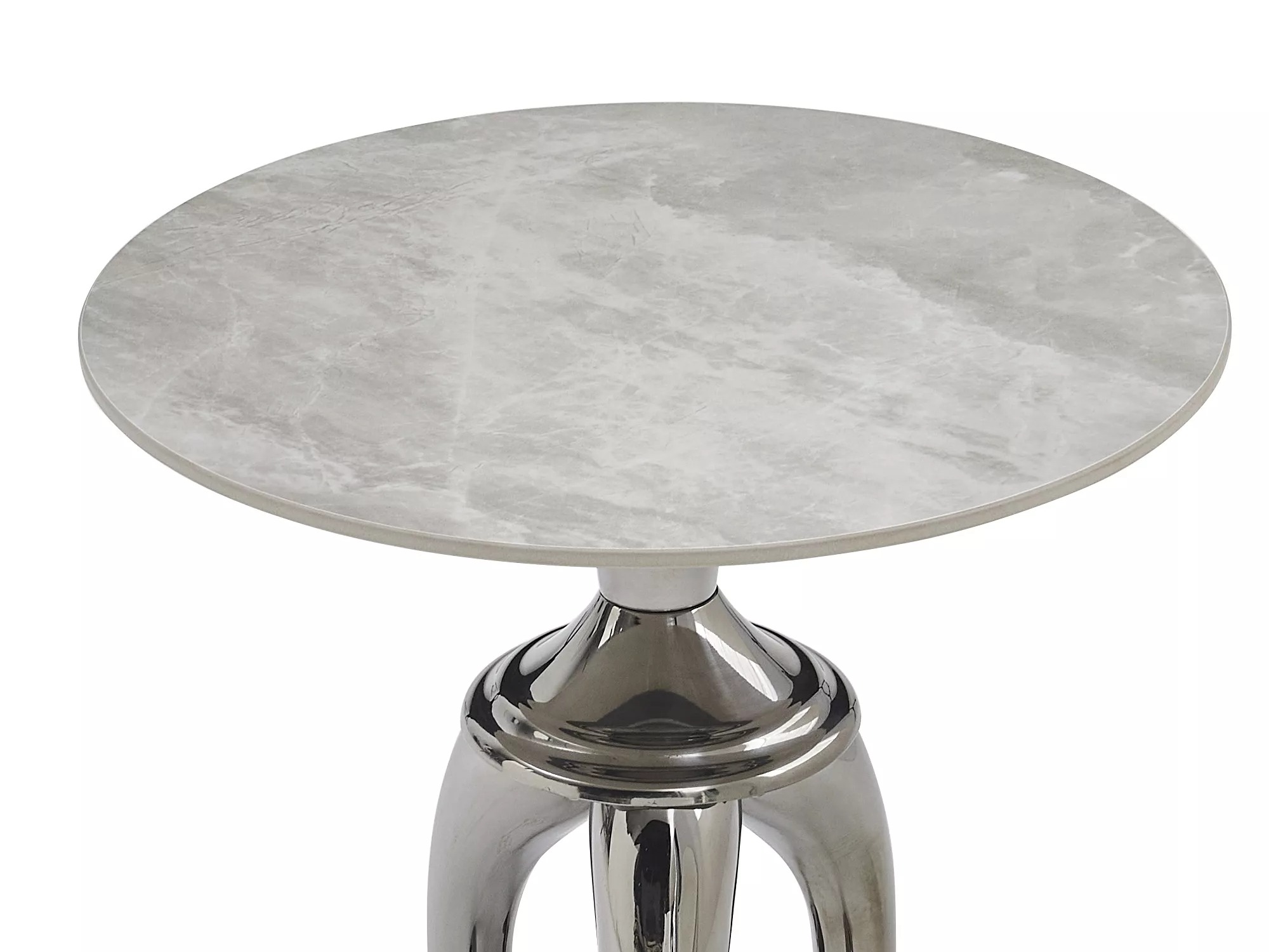 Table d'appoint Detroit 780 (Marbre gris + Argent)