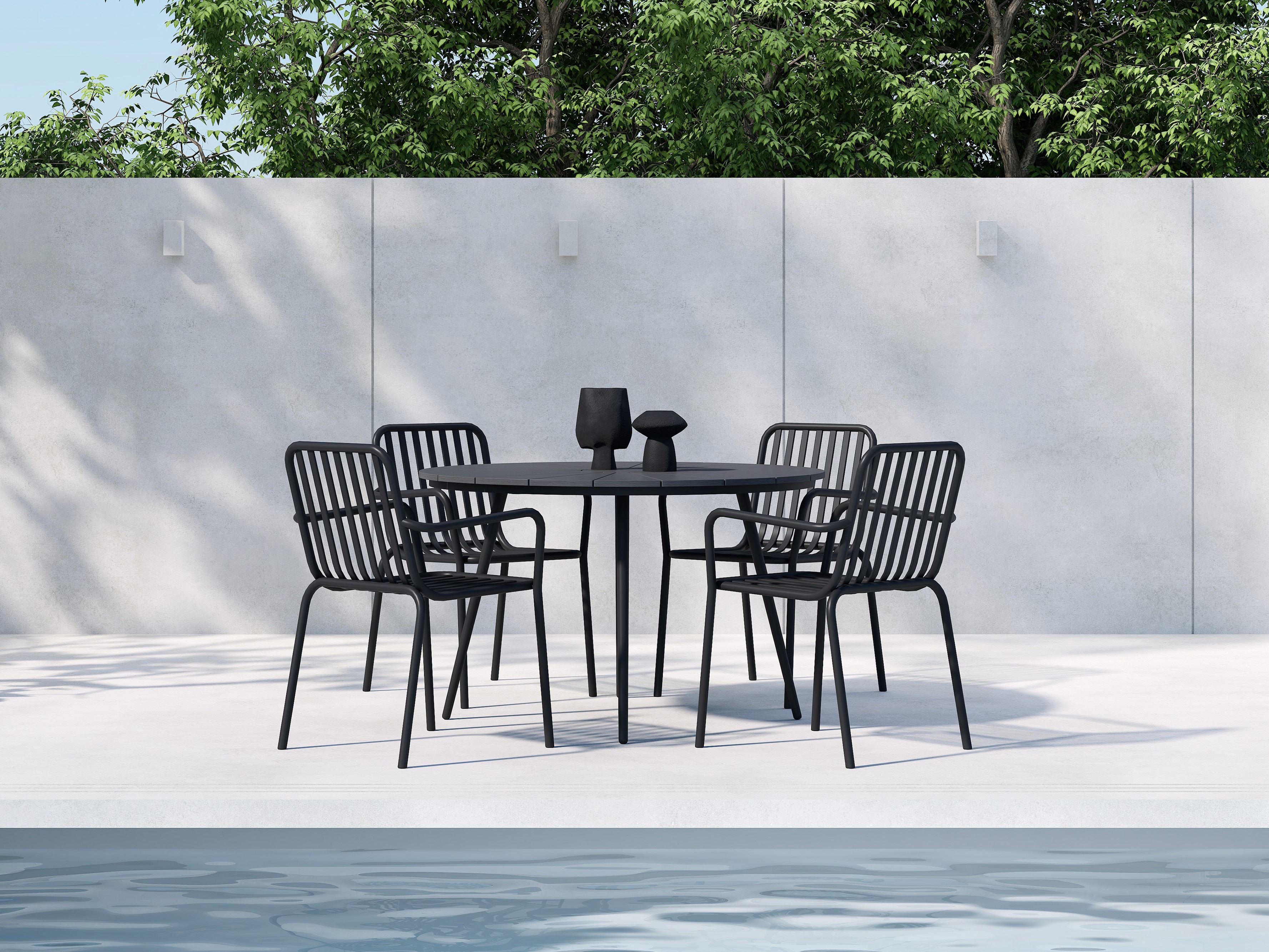Table de jardin Dallas 4858 (Noir)