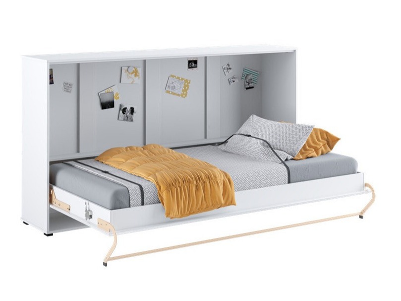 Lit escamotable Concept Pro Lenart IV (Blanc + Blanc brillant)