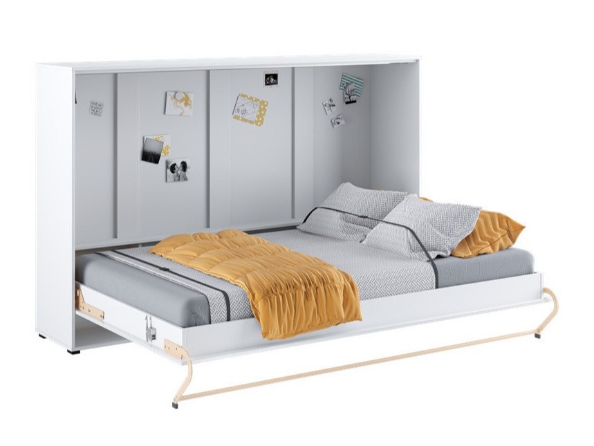 Lit escamotable Concept Pro Lenart IV (Blanc + Blanc brillant)