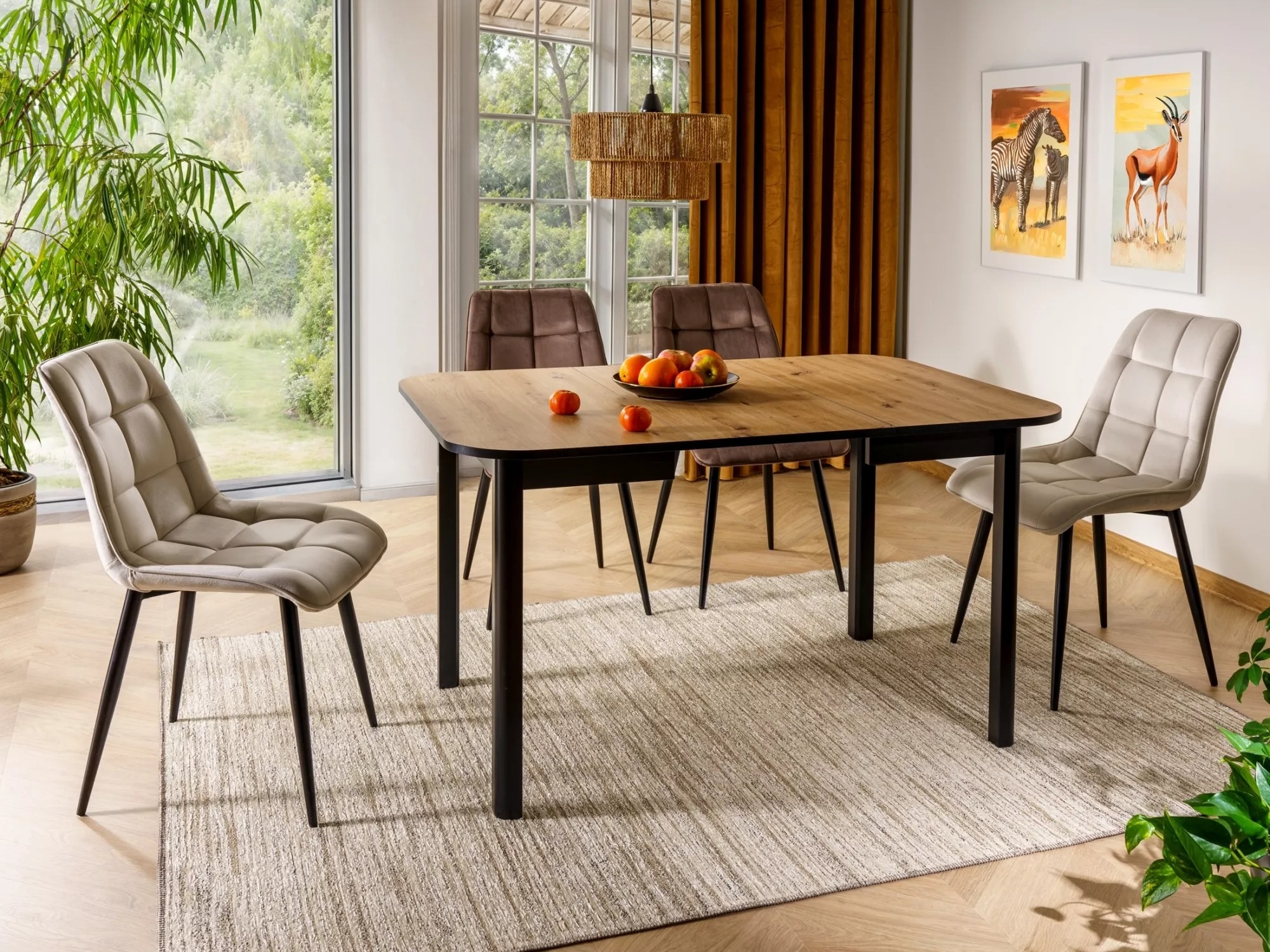 Table Detroit 791 (Chêne Artisan + Noir)