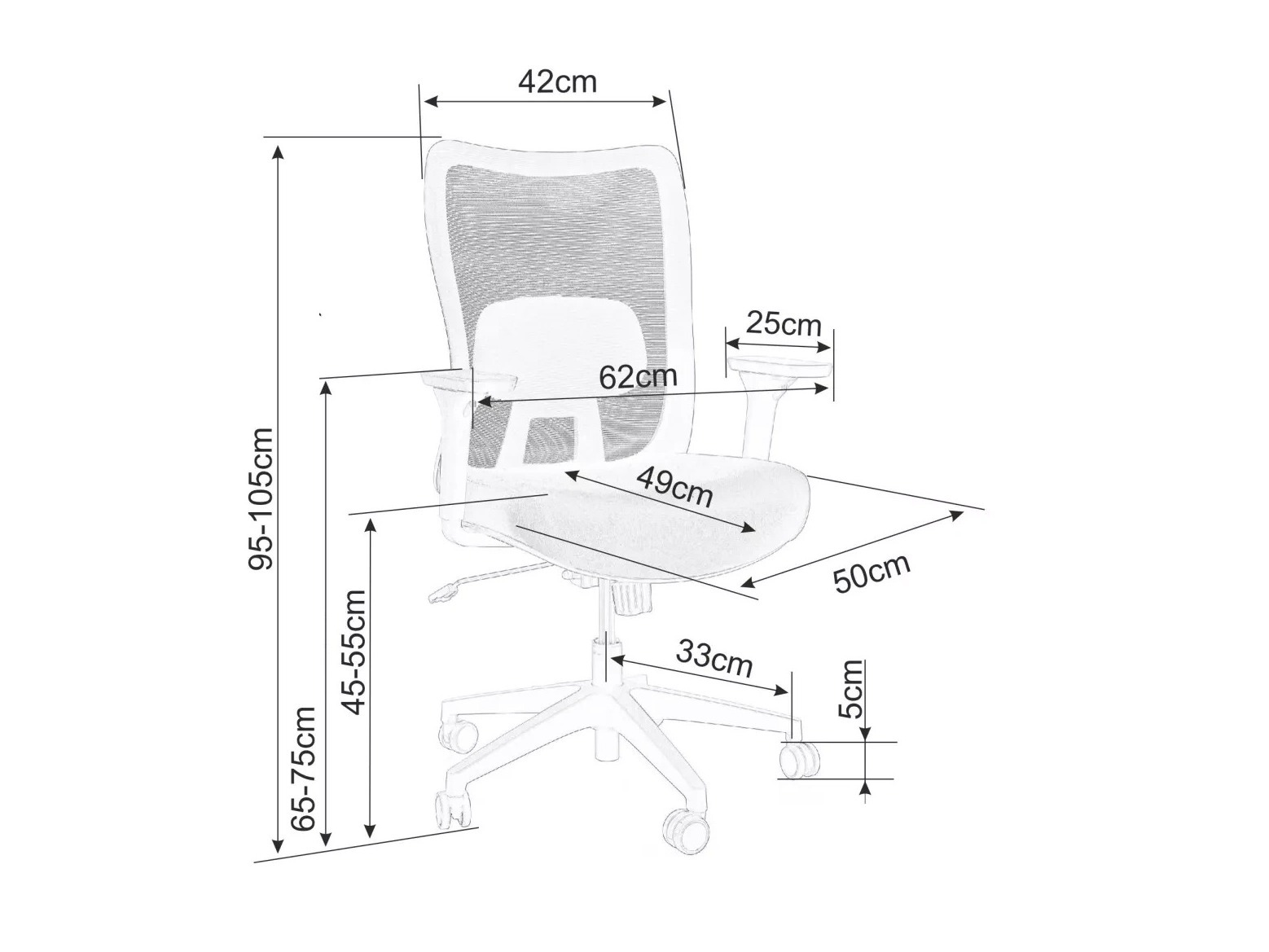 Chaise de bureau Detroit 797 (Gris)