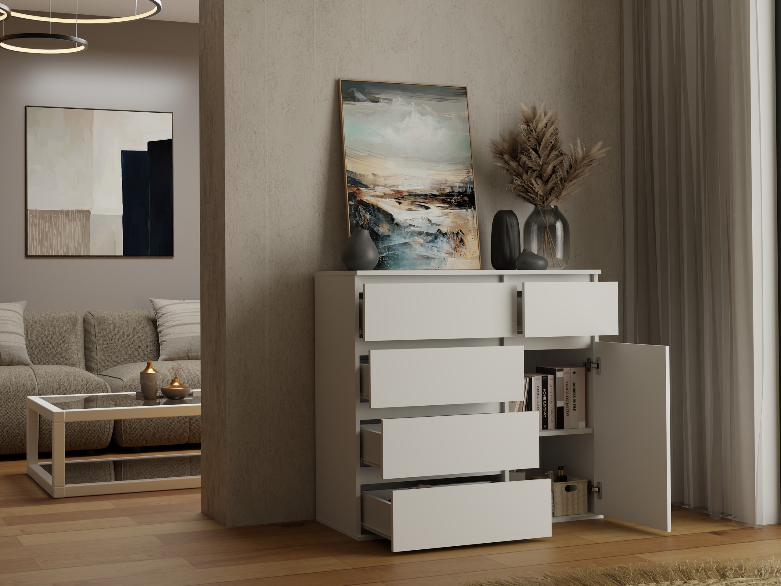 Commode Elbvelu 136 (Blanc)