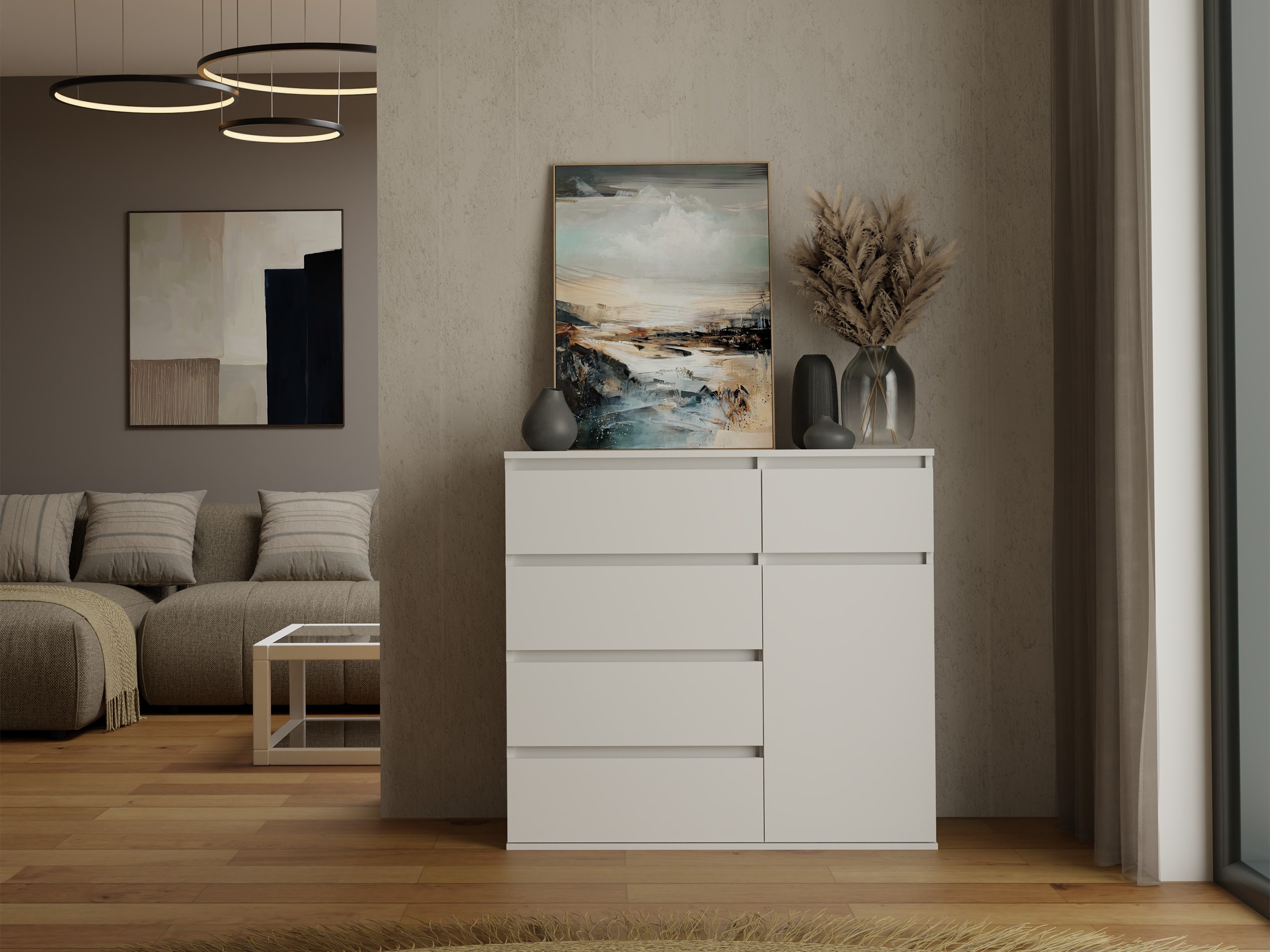 Commode Elbvelu 136 (Blanc)