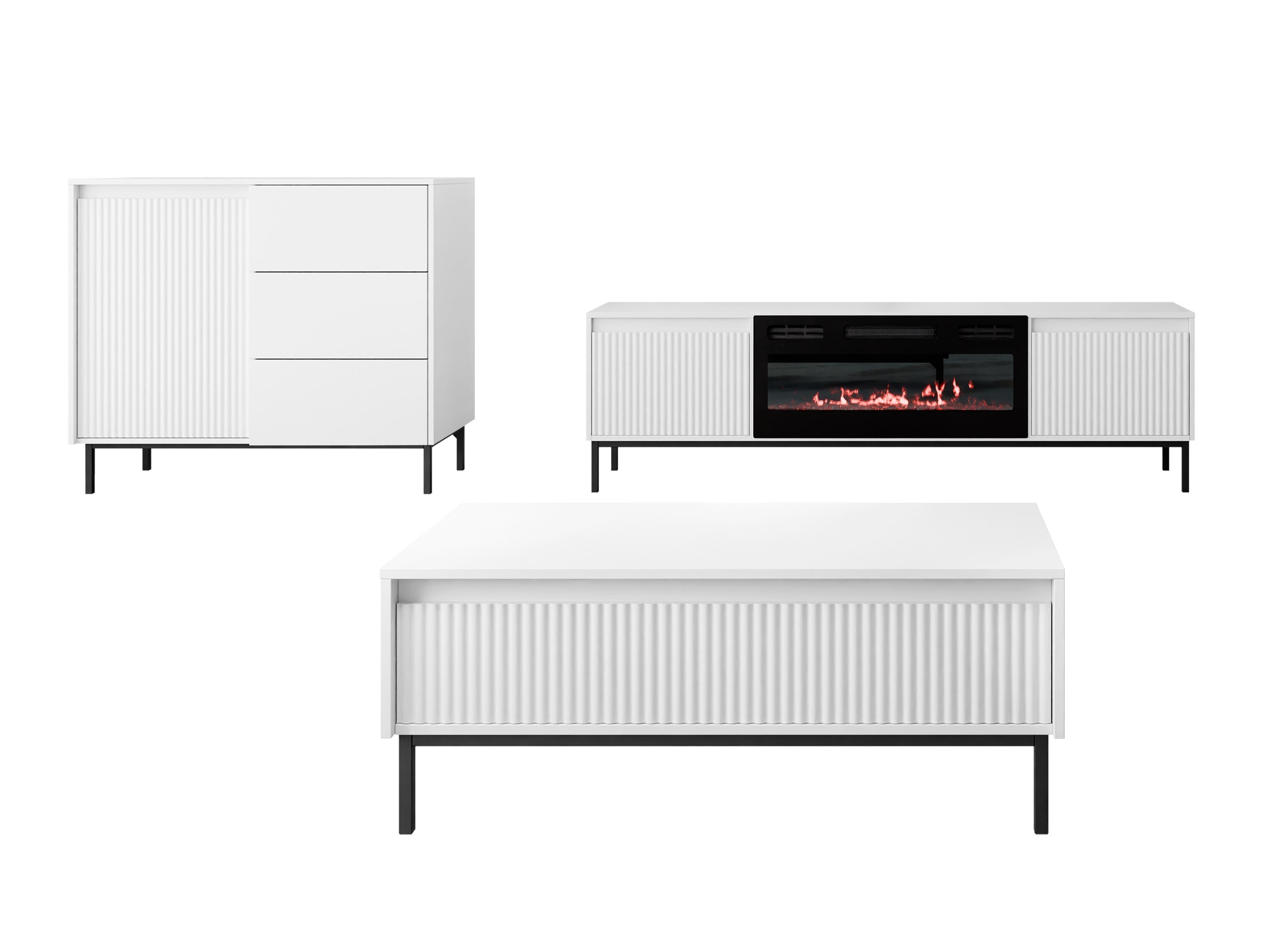 Ensemble de salon Comfivo Delruva IV (Blanc)