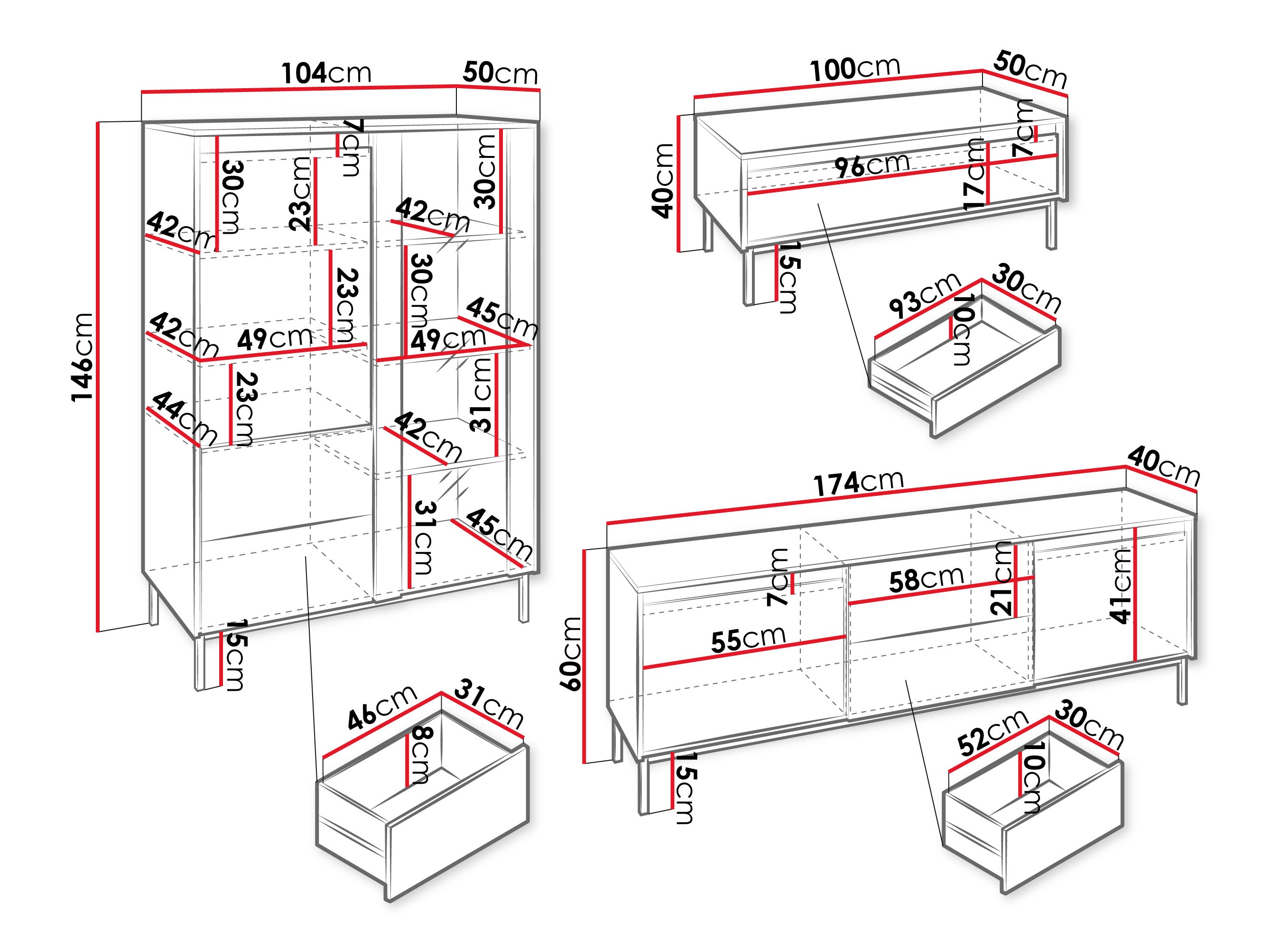 Ensemble de salon Comfivo Delruva V (Blanc)