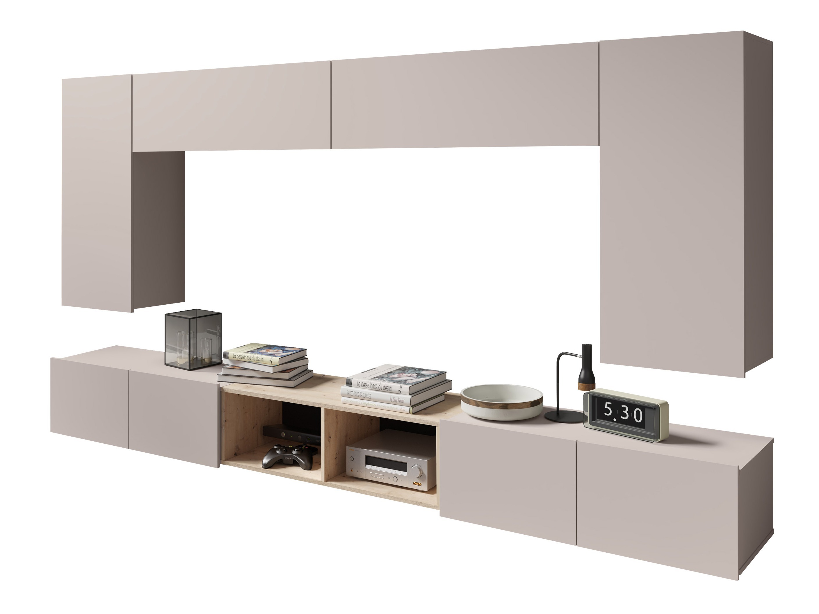 Ensemble de salon Remus XXIII (Cachemire + Chêne Artisan)