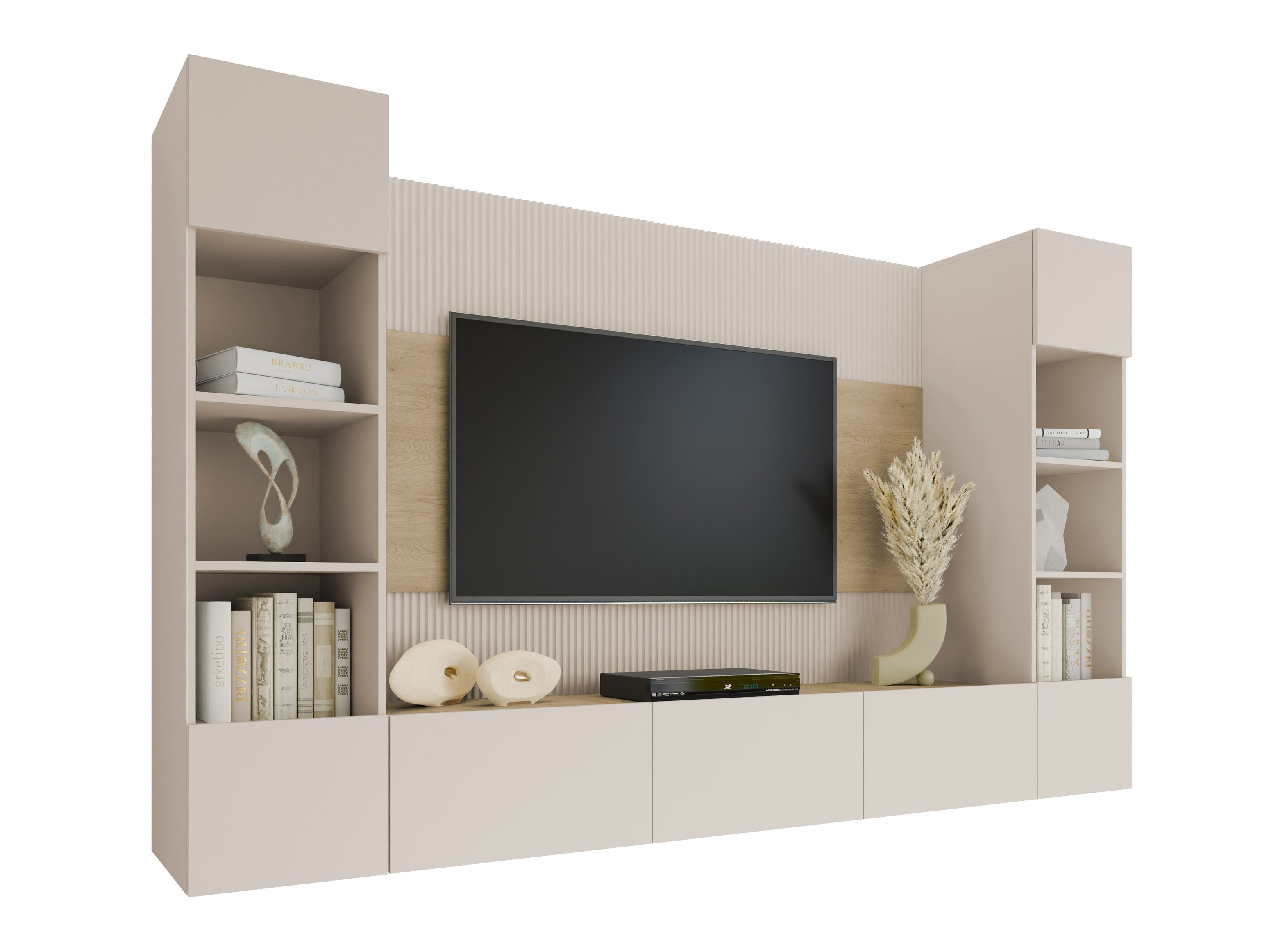 Ensemble de salon Comfivo Salix I (Beige + Chêne)