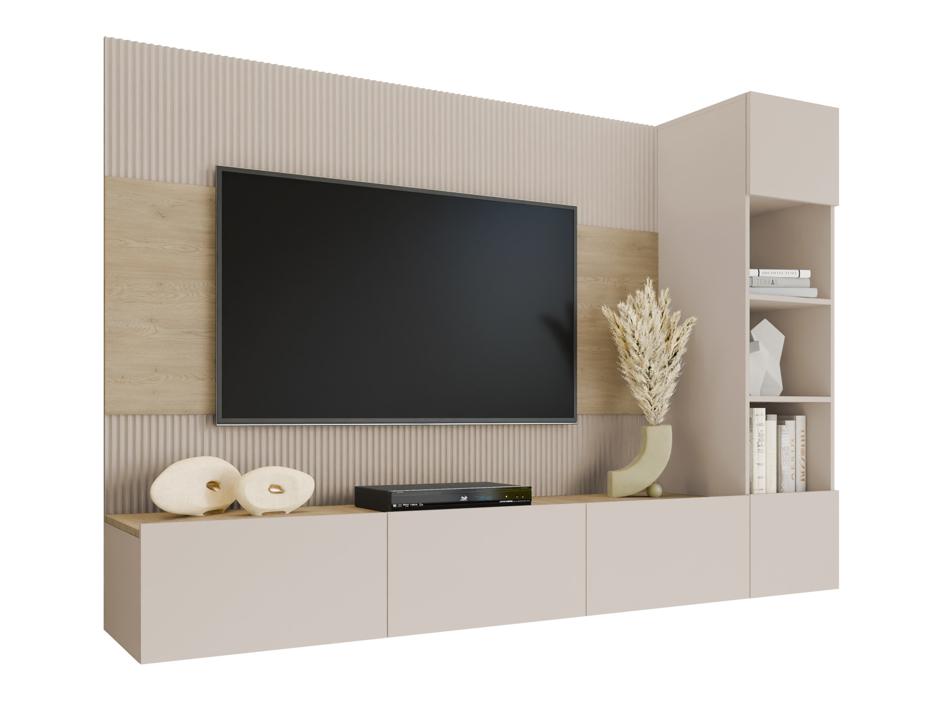 Ensemble de salon Comfivo Salix II (Beige + Chêne Cremona)
