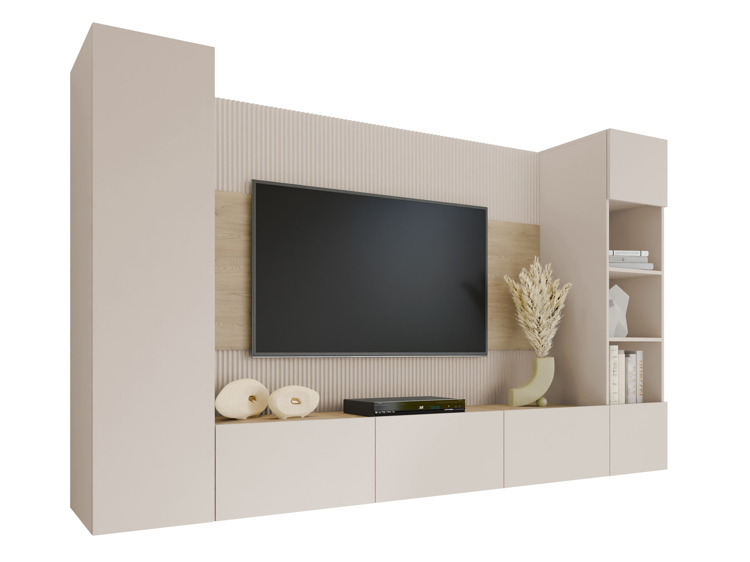 Ensemble de salon Comfivo Salix IV (Beige + Chêne)