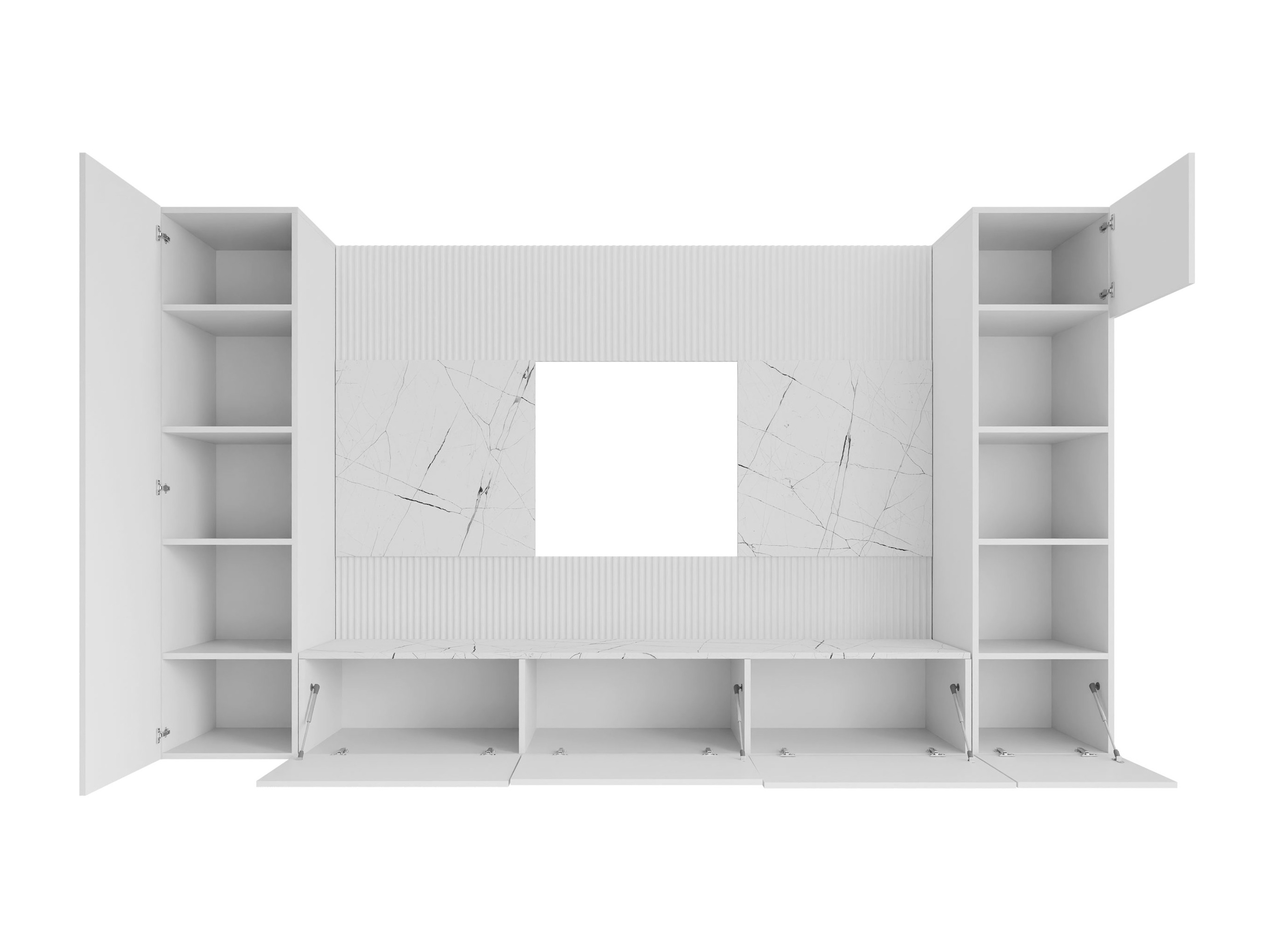 Ensemble de salon Comfivo Salix IV (Noir + Marbre noir)