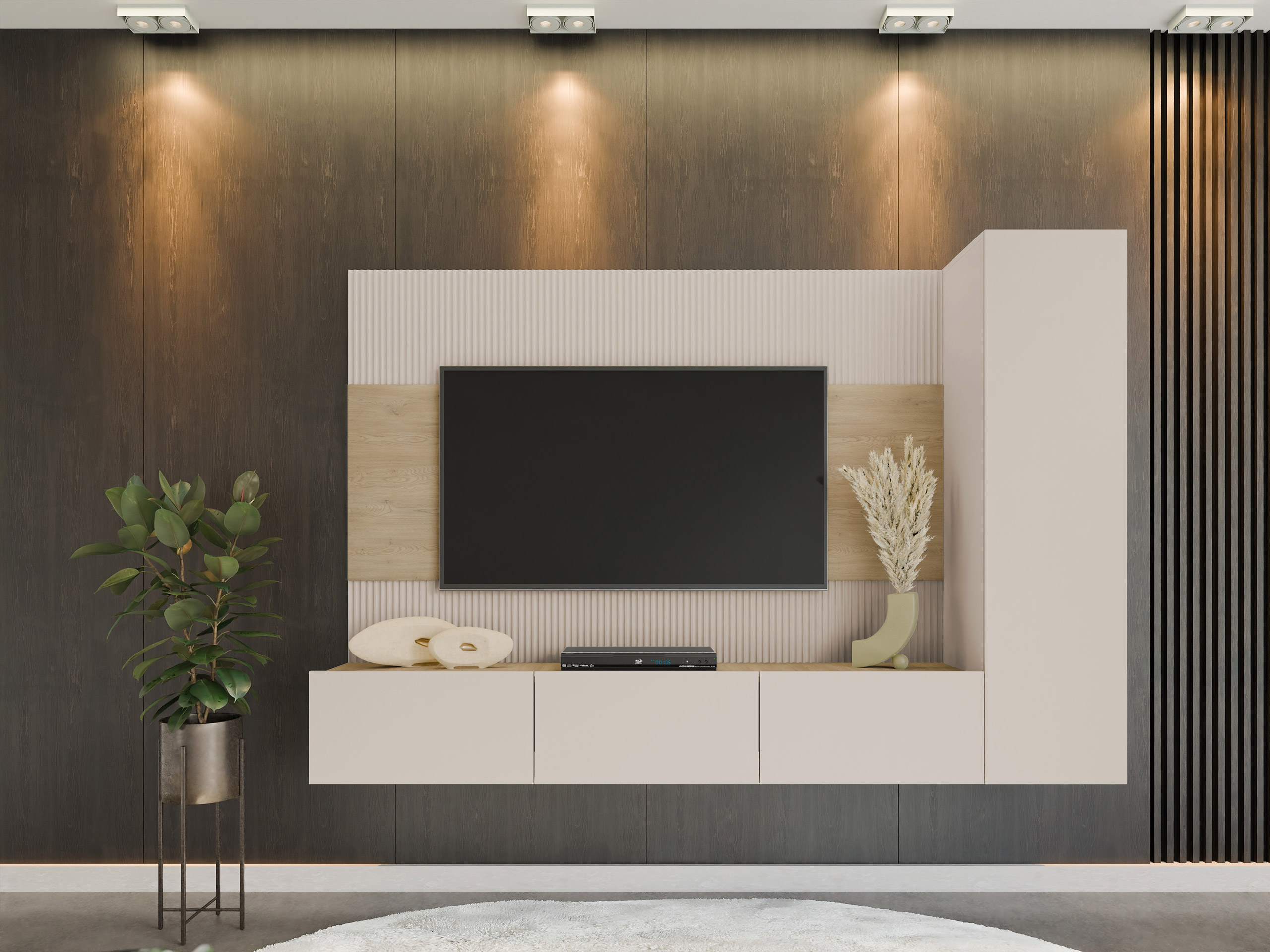 Ensemble de salon Comfivo Salix VI (Beige + Chêne Cremona)
