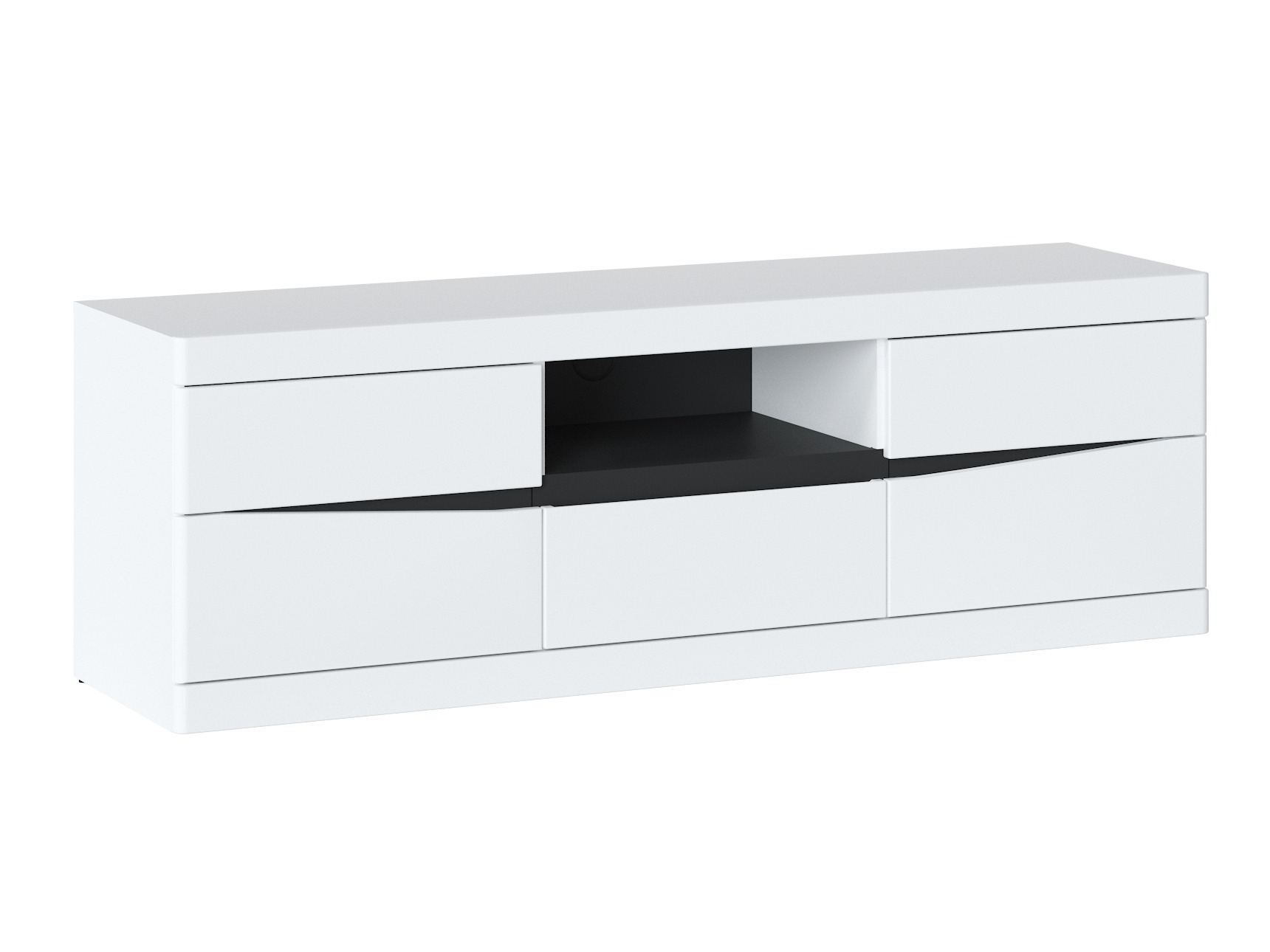 Meuble TV Venlori 121 (Blanc + Graphite)