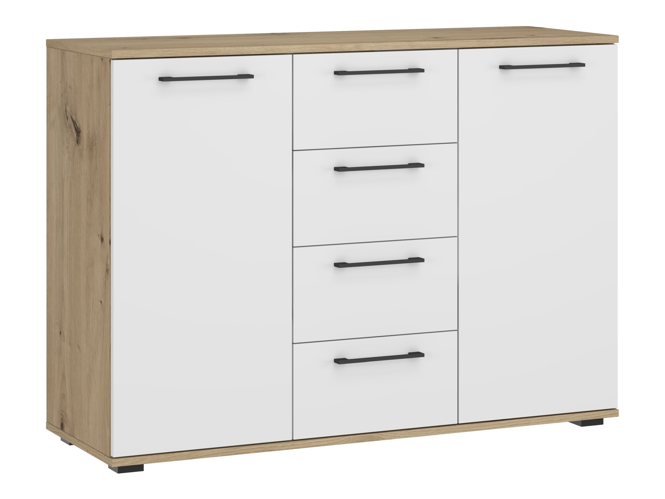 Commode Houston 1977 (Blanc + Chêne Artisan)