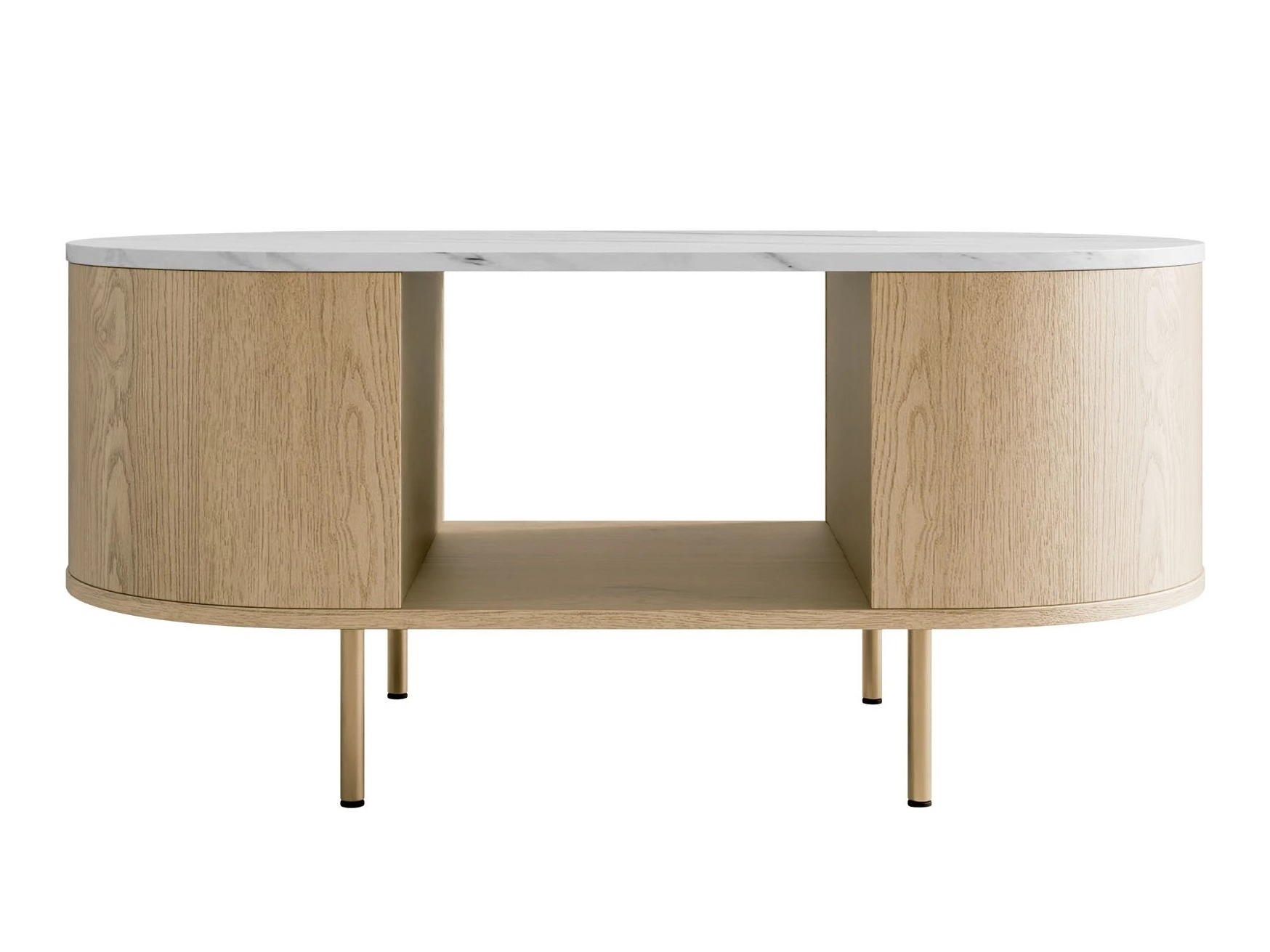 Ensemble de salon Comfivo Livtena (Marbre blanc + Doré)