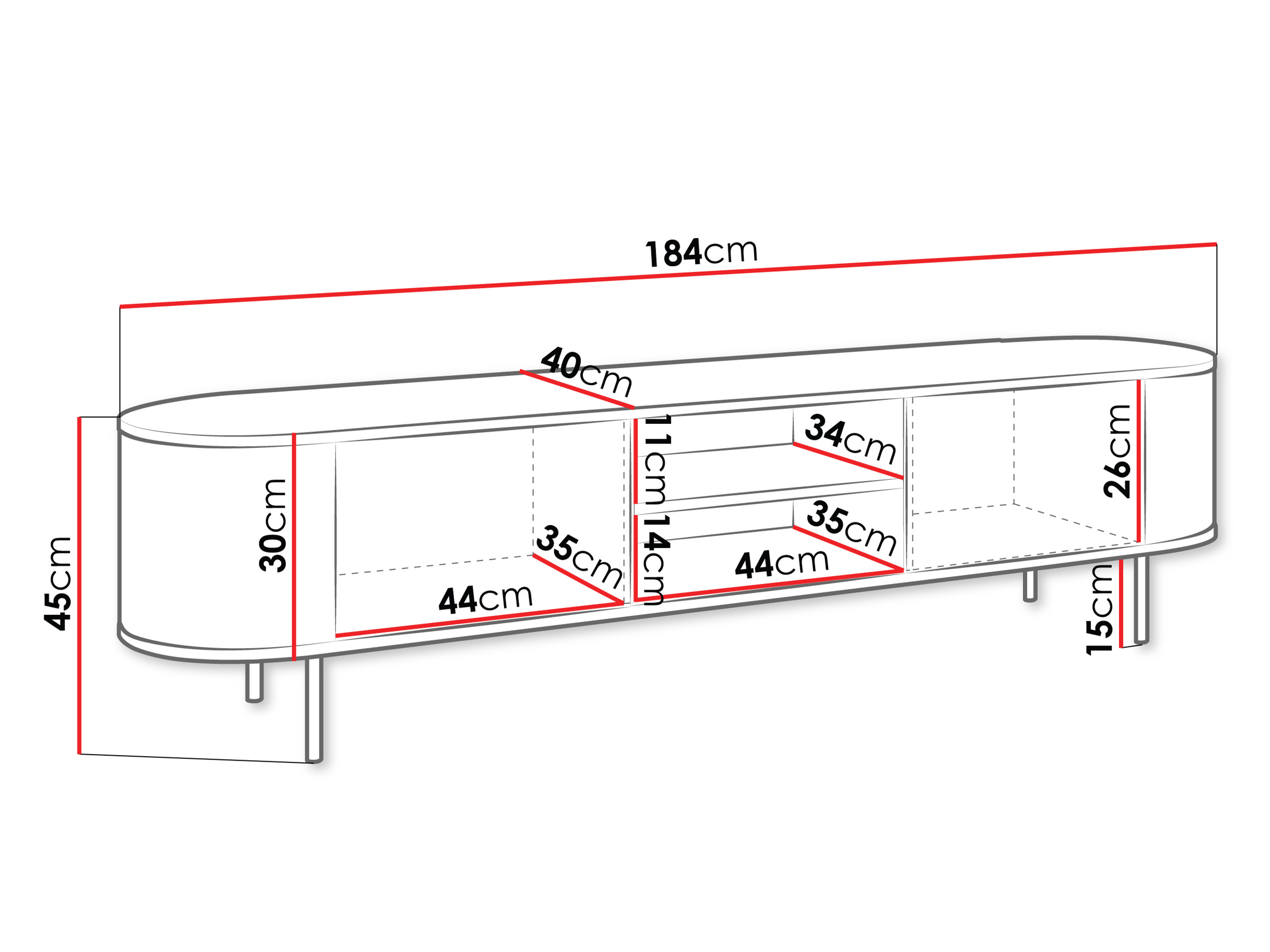 Meuble TV Comfivo Livtena I (Marbre blanc + Doré)