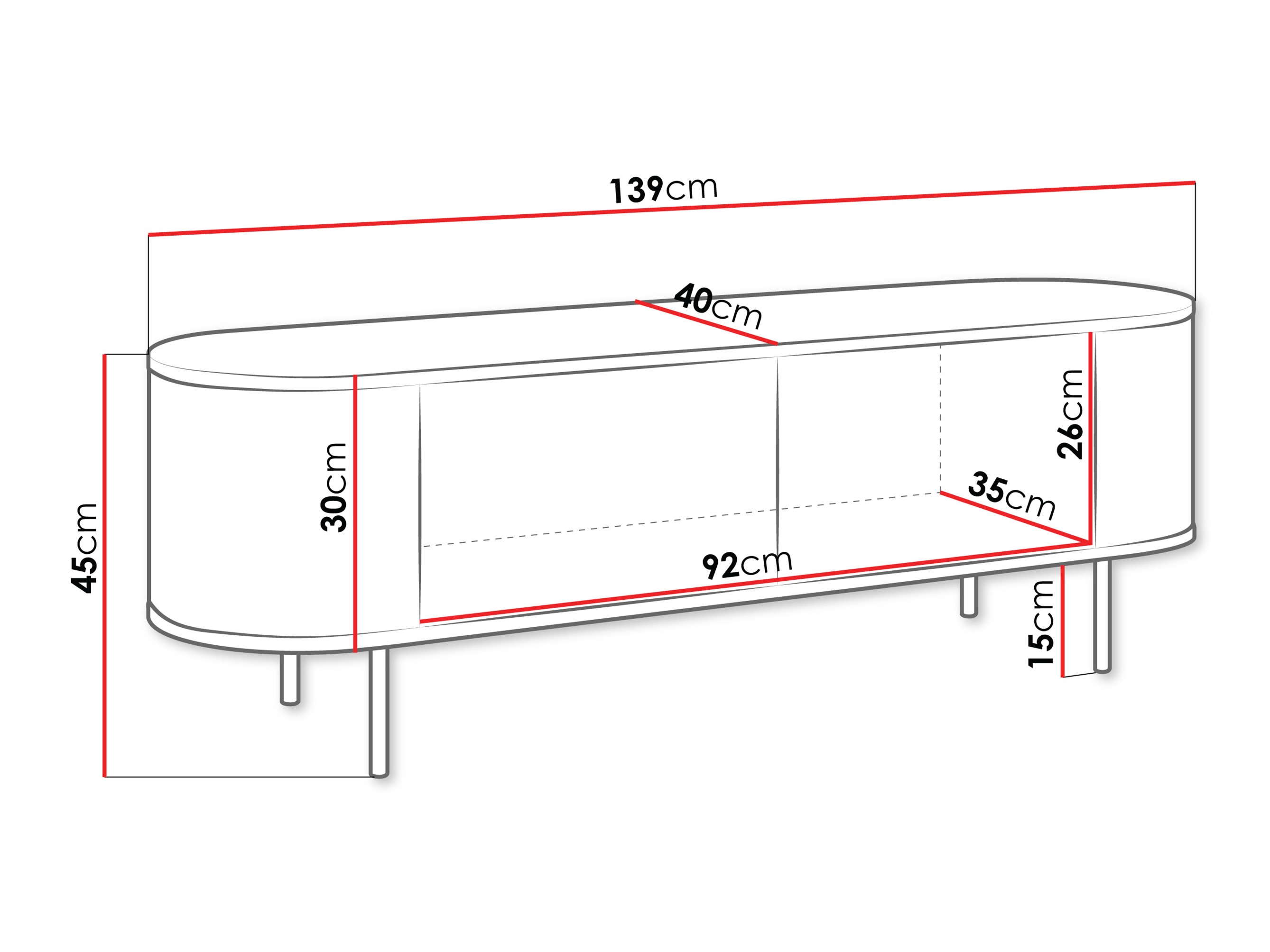 Meuble TV Comfivo Livtena (Marbre noir + Noir)