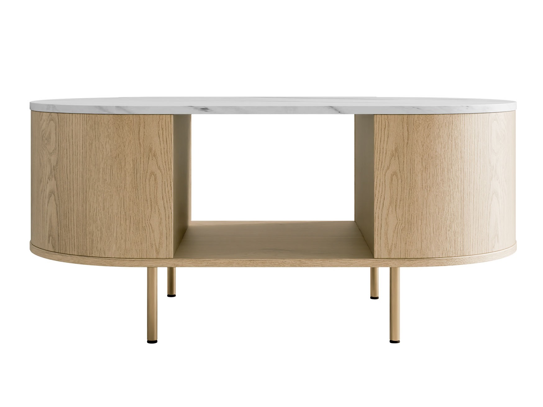 Table basse Comfivo Livtena (Marbre blanc + Doré)