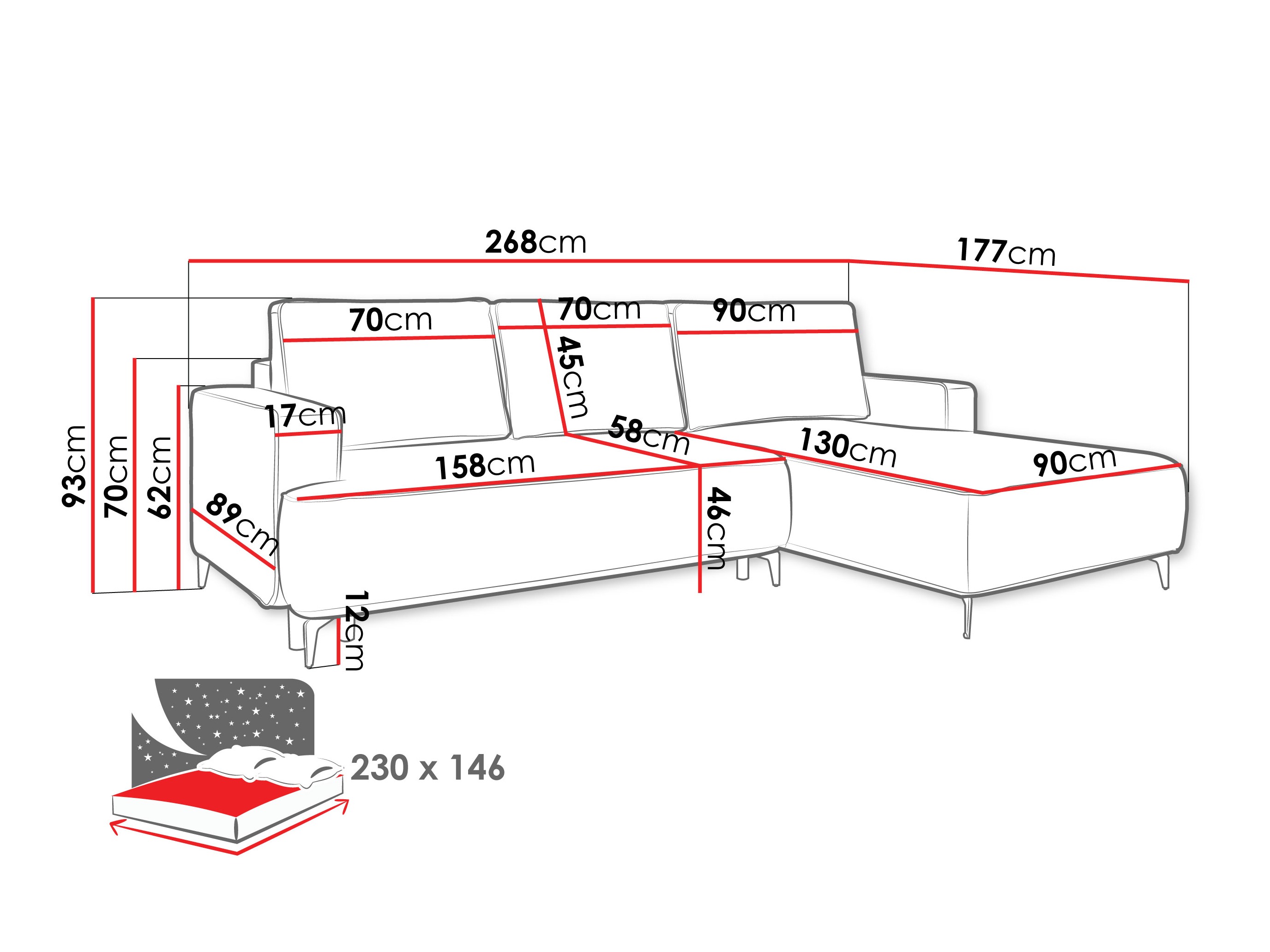 Canapé d'angle ComfiDream Lyraion (Castel 15)