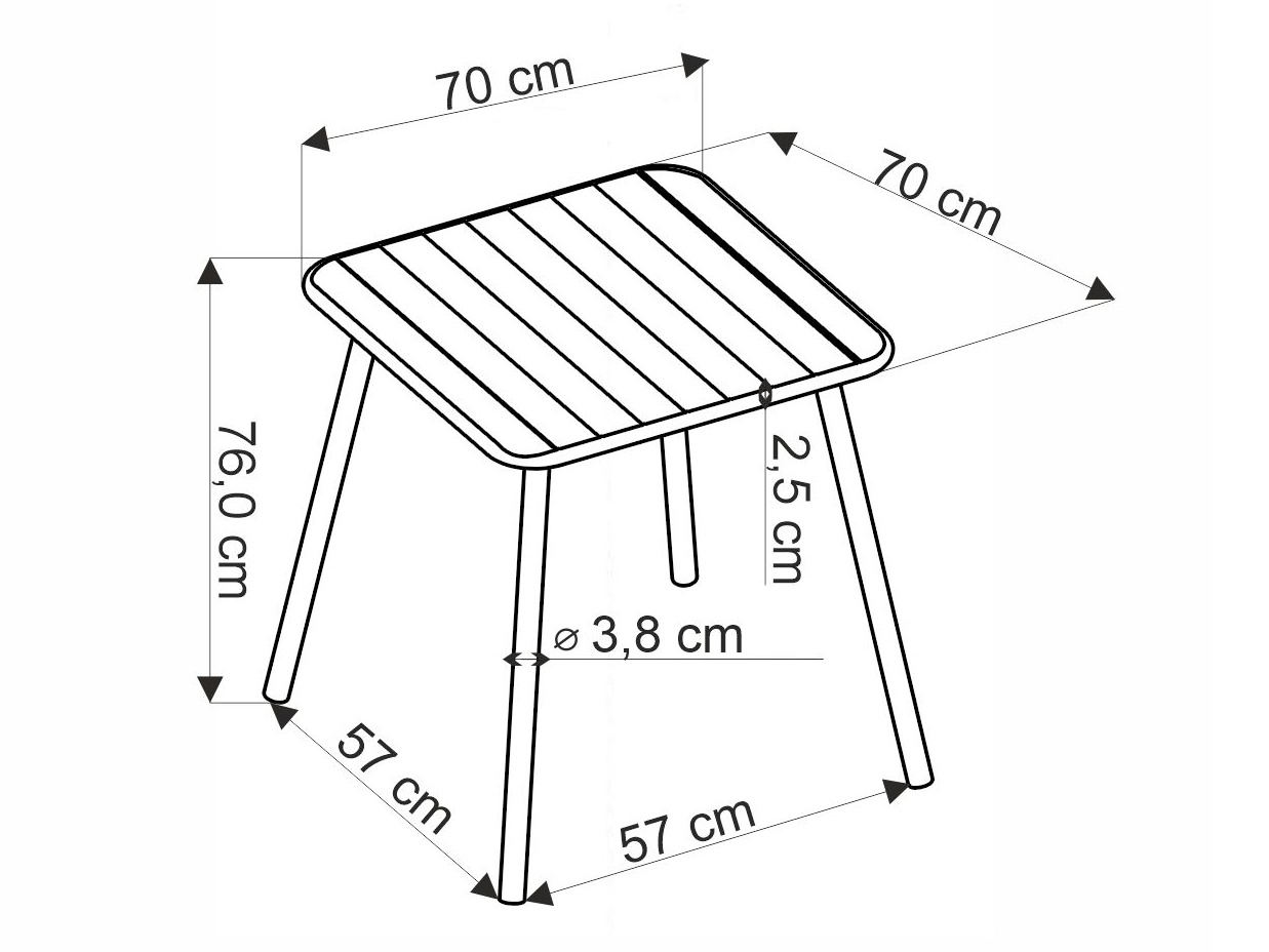 Table en plein air Houston 1992 (Noir)