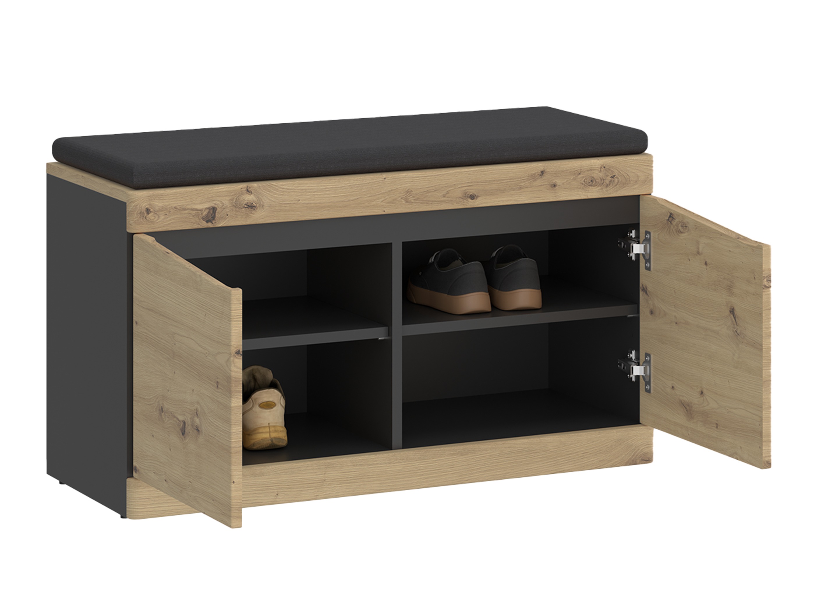 Armoire à chaussures Ontario 146 (Chêne Artisan + Anthracite)