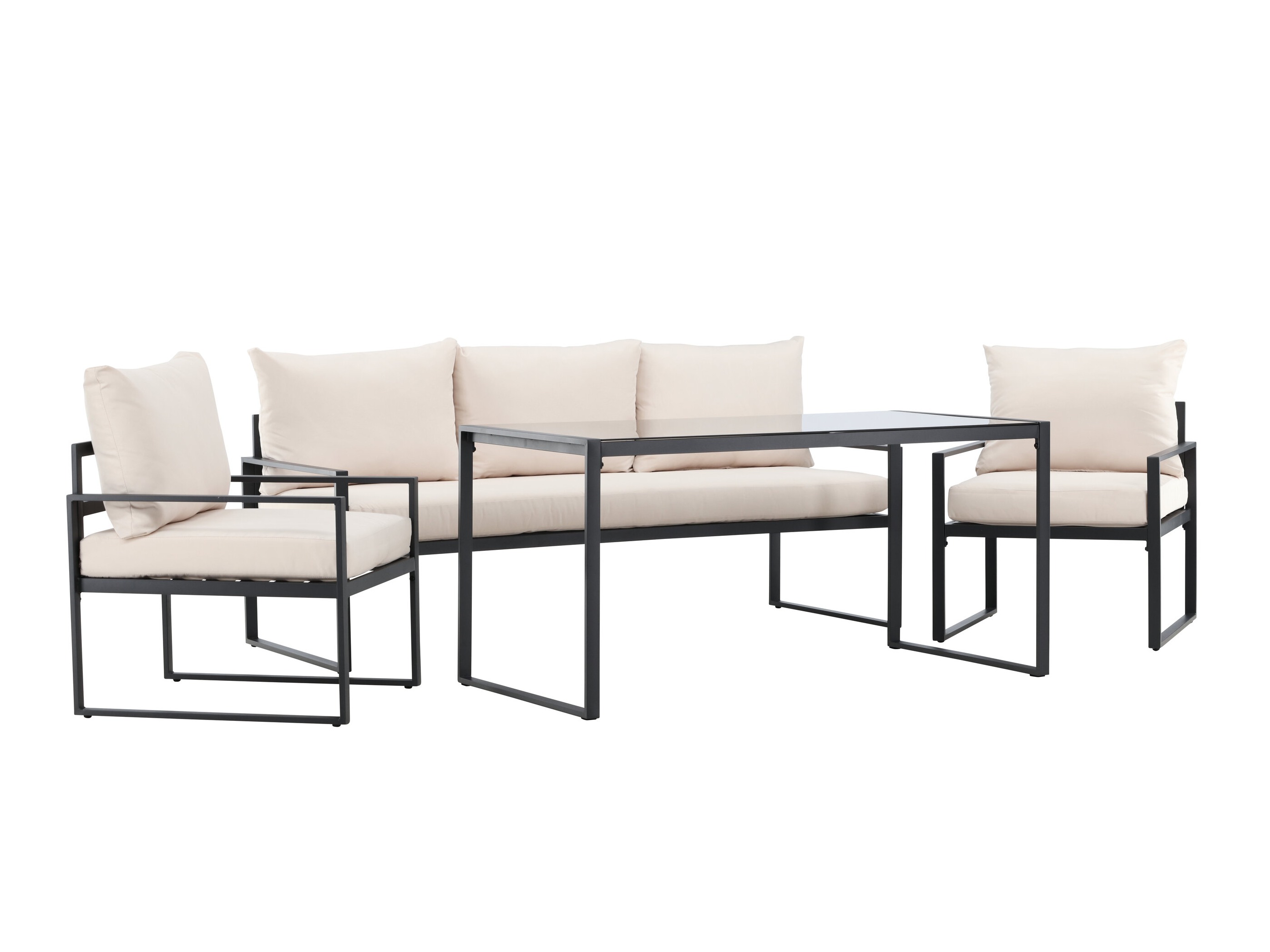 Ensemble de mobilier de jardin Dallas 4733 (Noir + Beige)