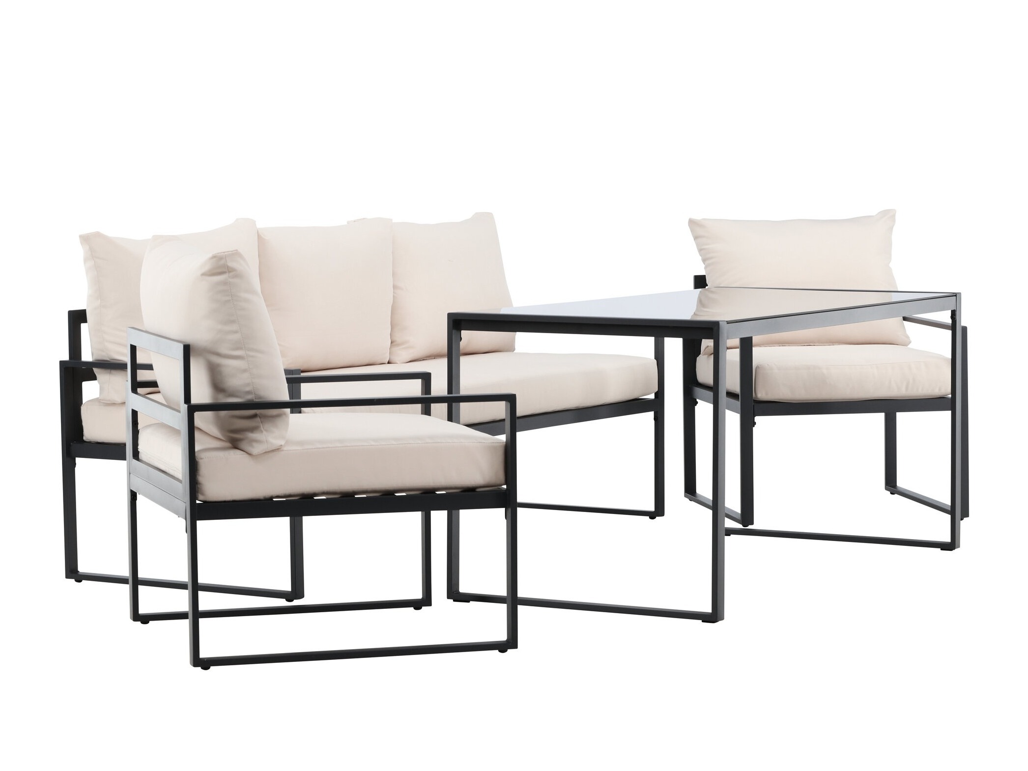 Ensemble de mobilier de jardin Dallas 4733 (Noir + Beige)