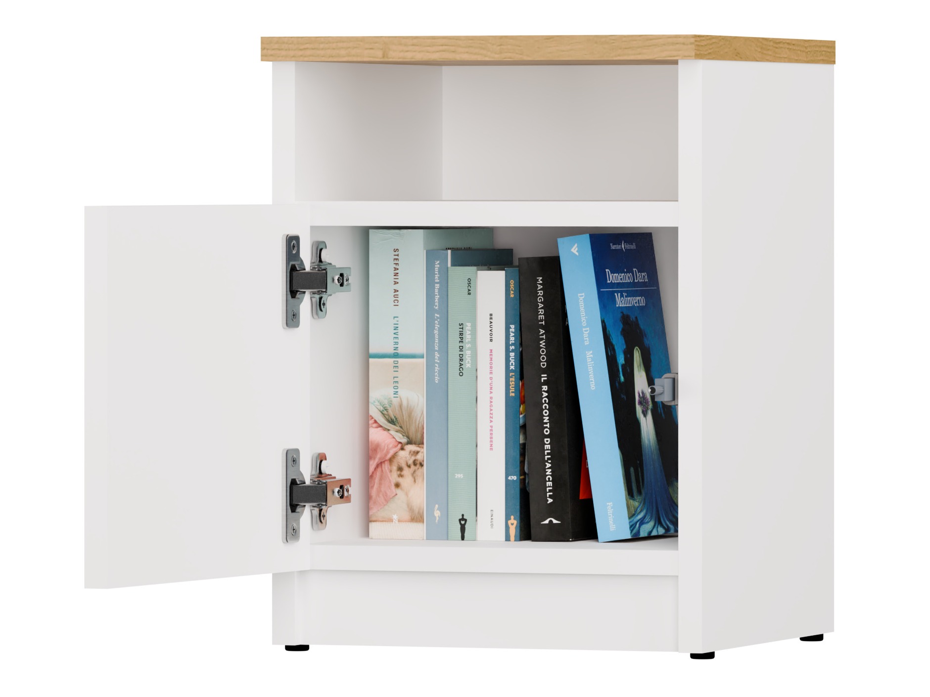 Table de chevet Mandeville 305 (Blanc + Chêne Artisan)