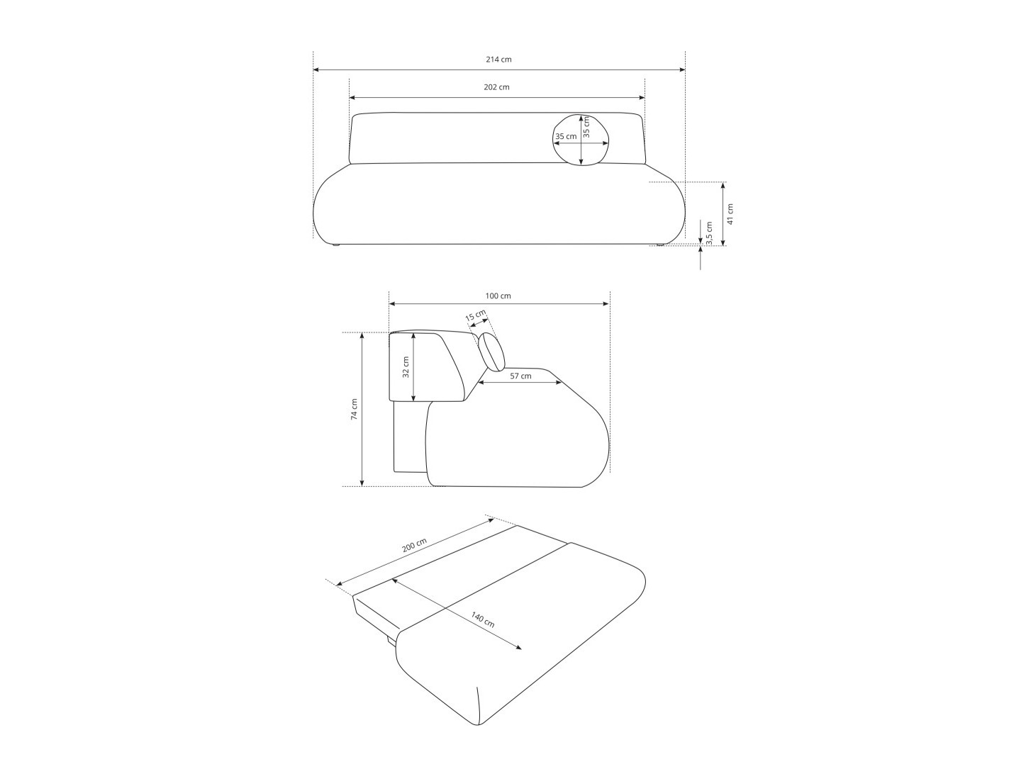 Canapé convertible Kingston 182 (Puente 09)