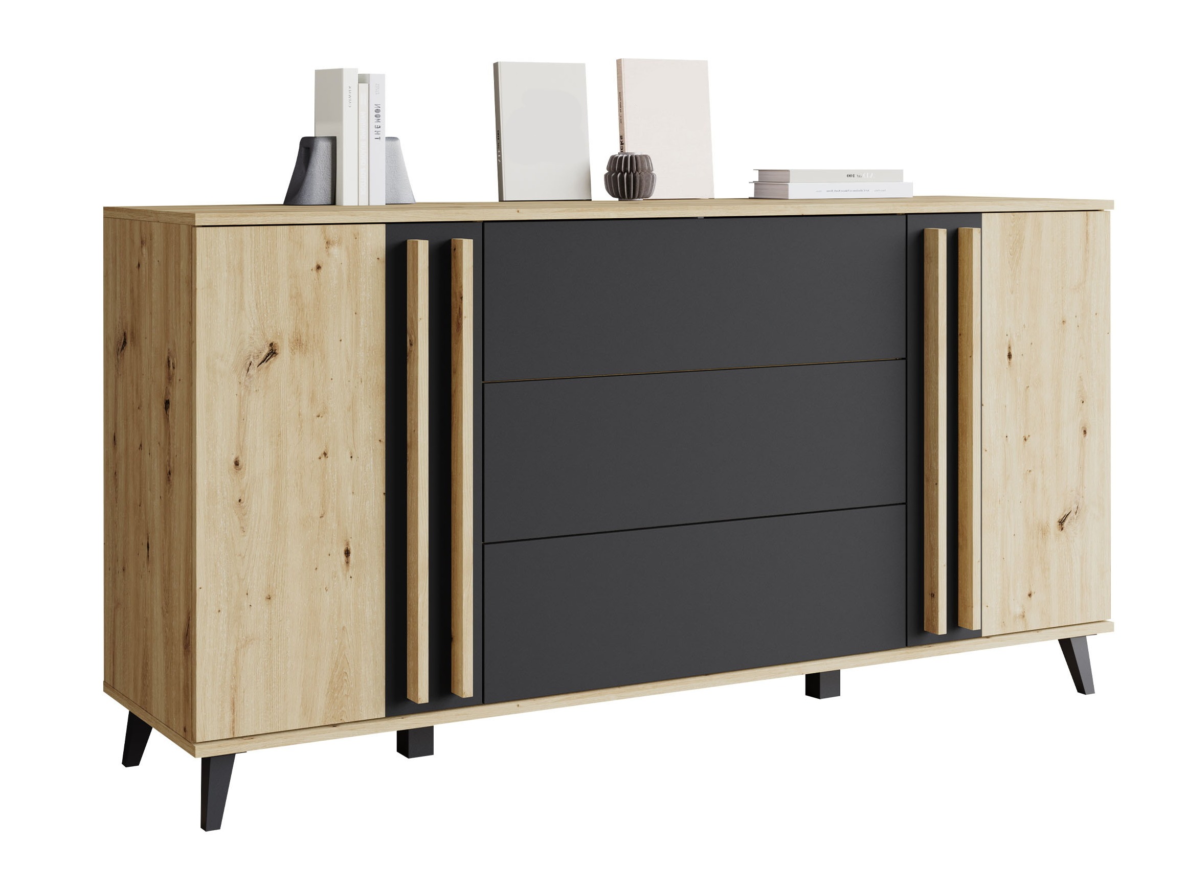 Commode Facetor (Chêne Artisan + Graphite)