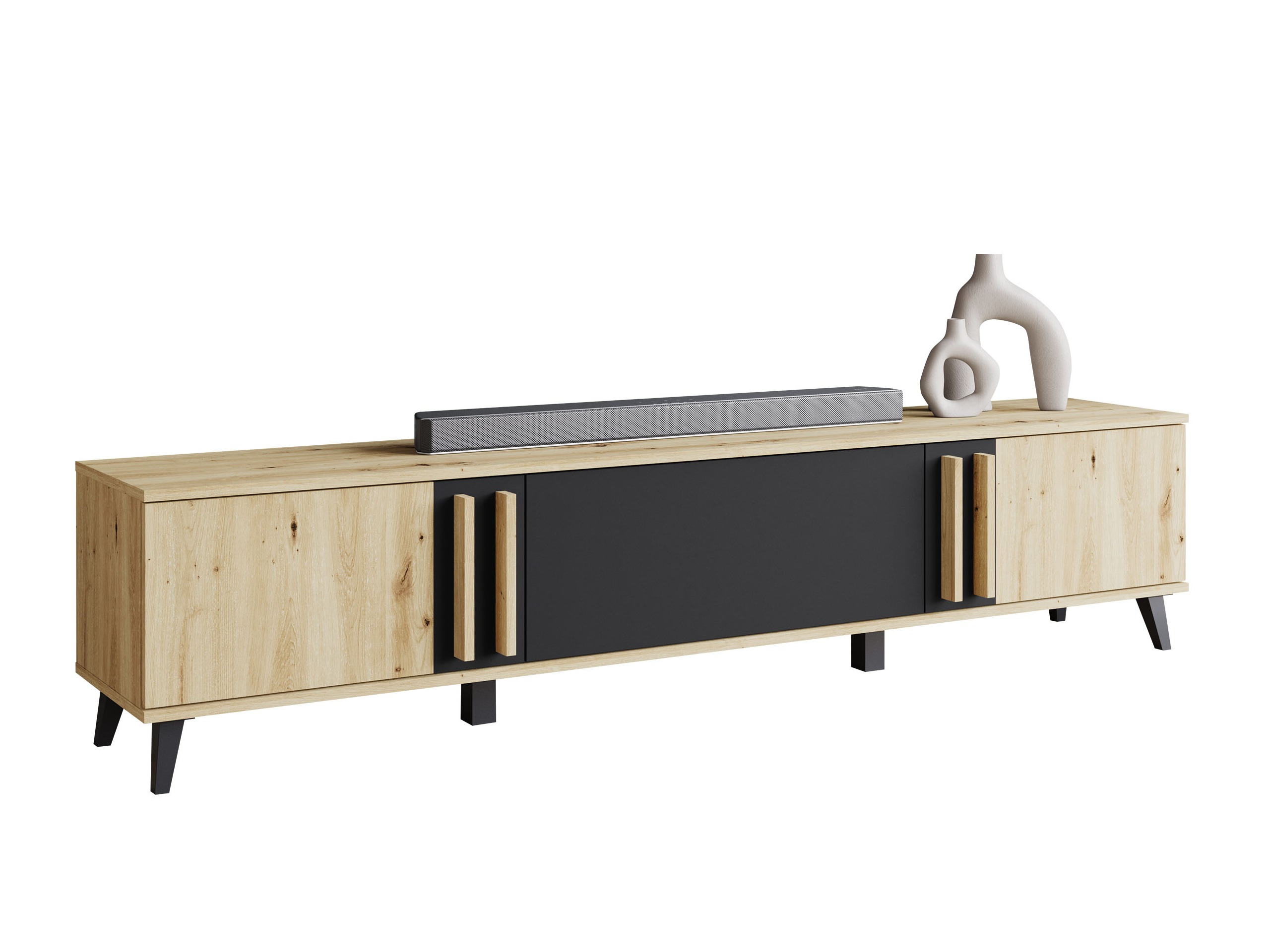 Meuble TV Facetor (Chêne Artisan + Graphite)