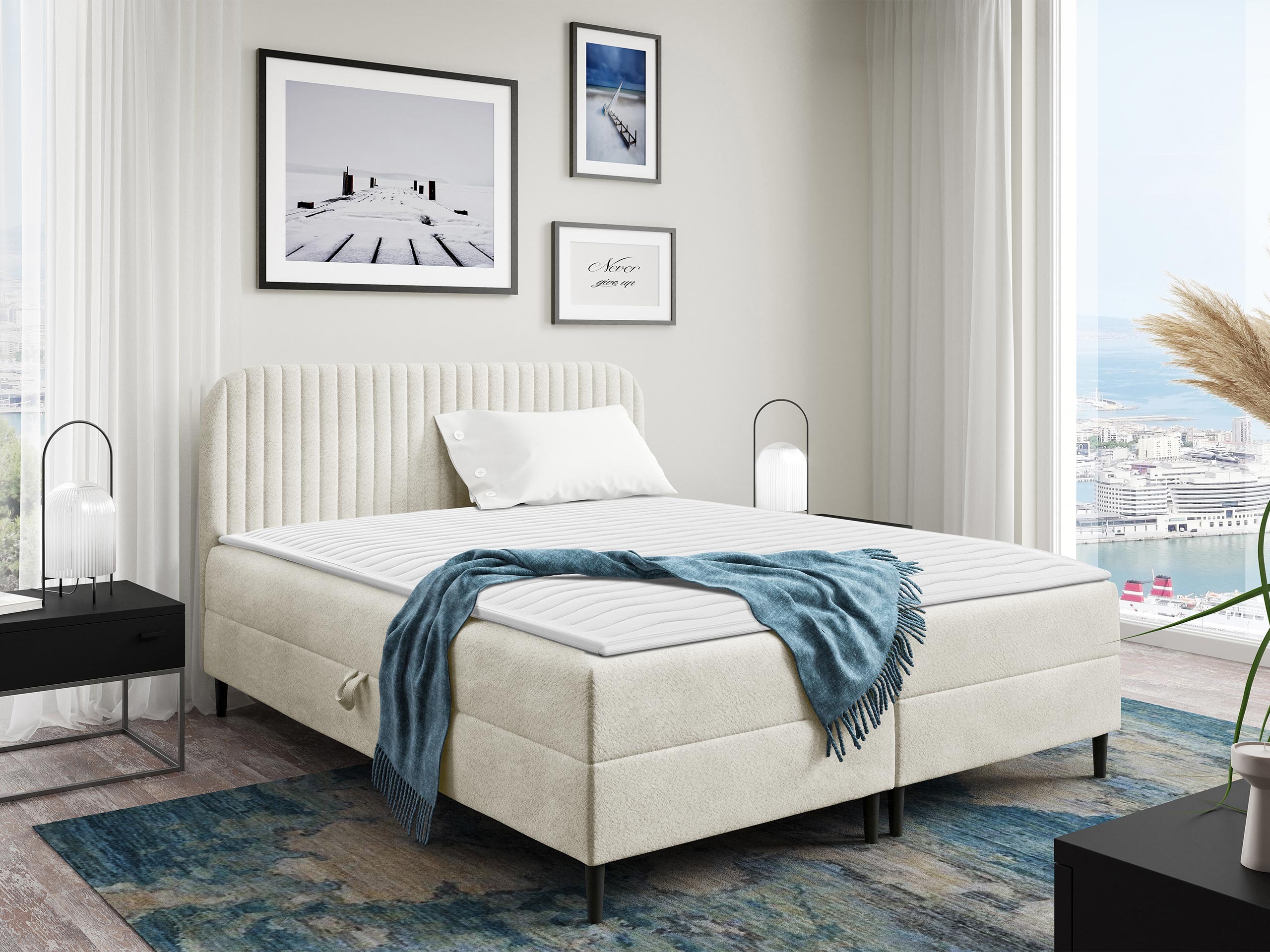Lit boxspring Rivus (Coral 15)