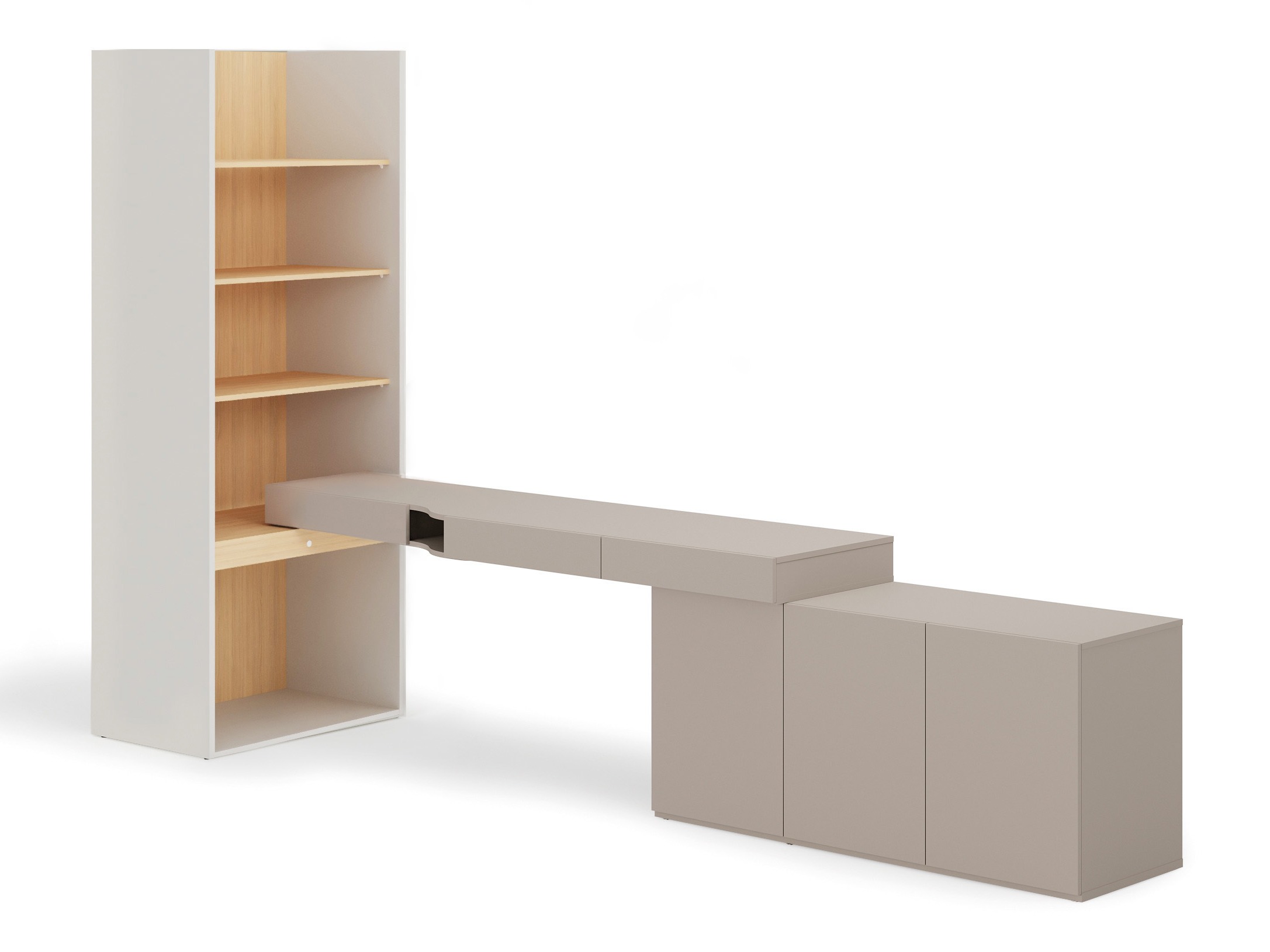 Ensemble de bureau à domicile Evareve 118 (Gris + Chêne)