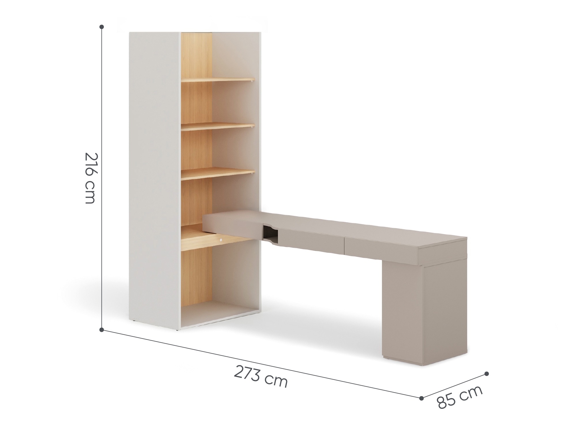 Ensemble de bureau à domicile Evareve 119 (Droit)