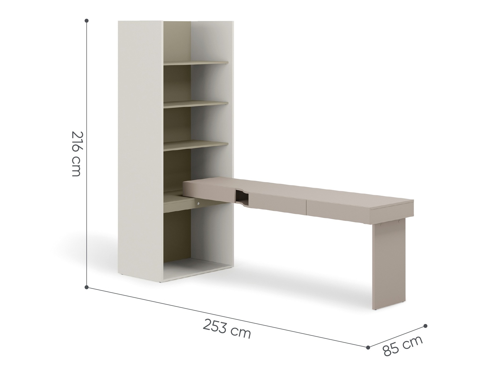 Ensemble de bureau à domicile Evareve 120 (Droit)