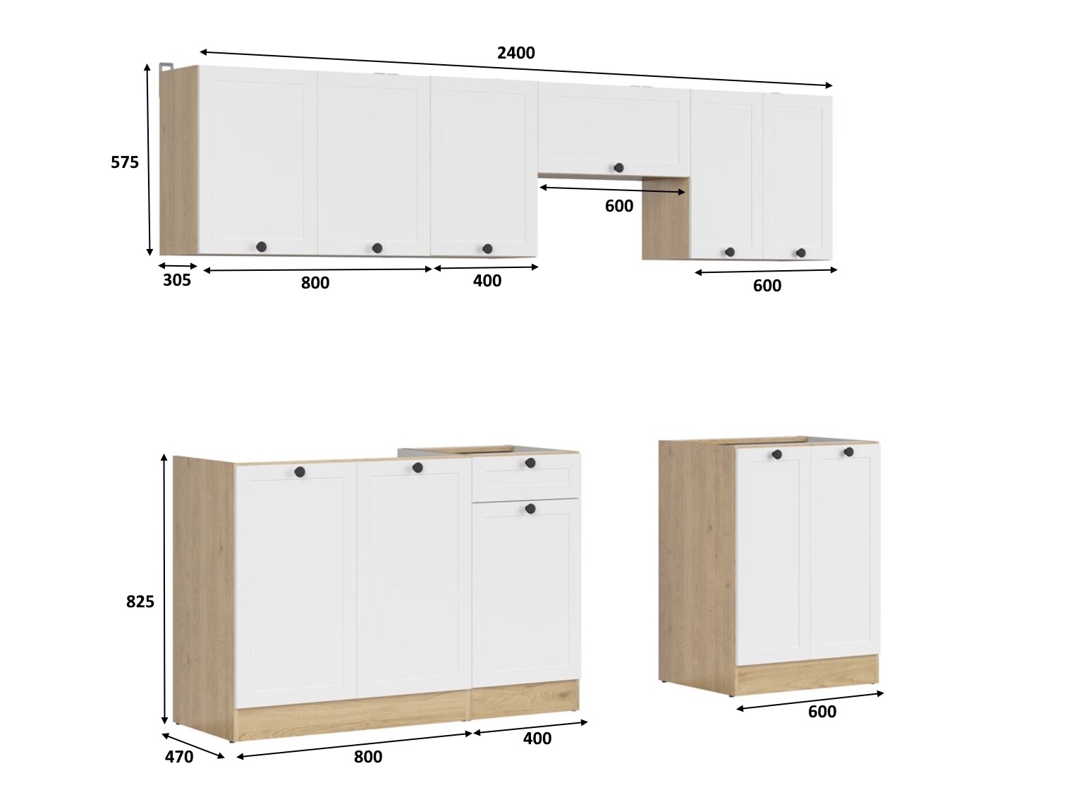 Cuisine complète modulaire Classic White Oak 118