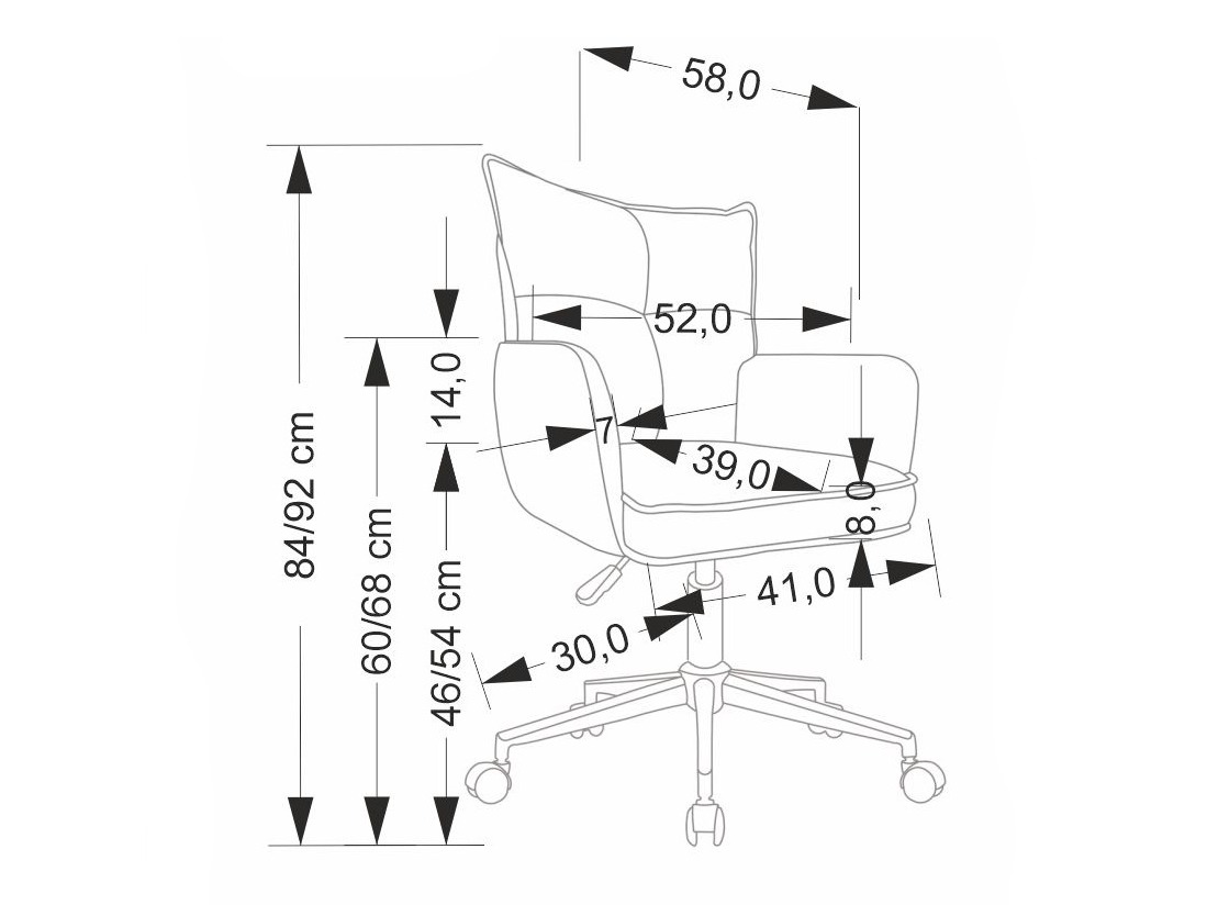 Chaise de bureau Houston 2005 (Rose + Blanc)