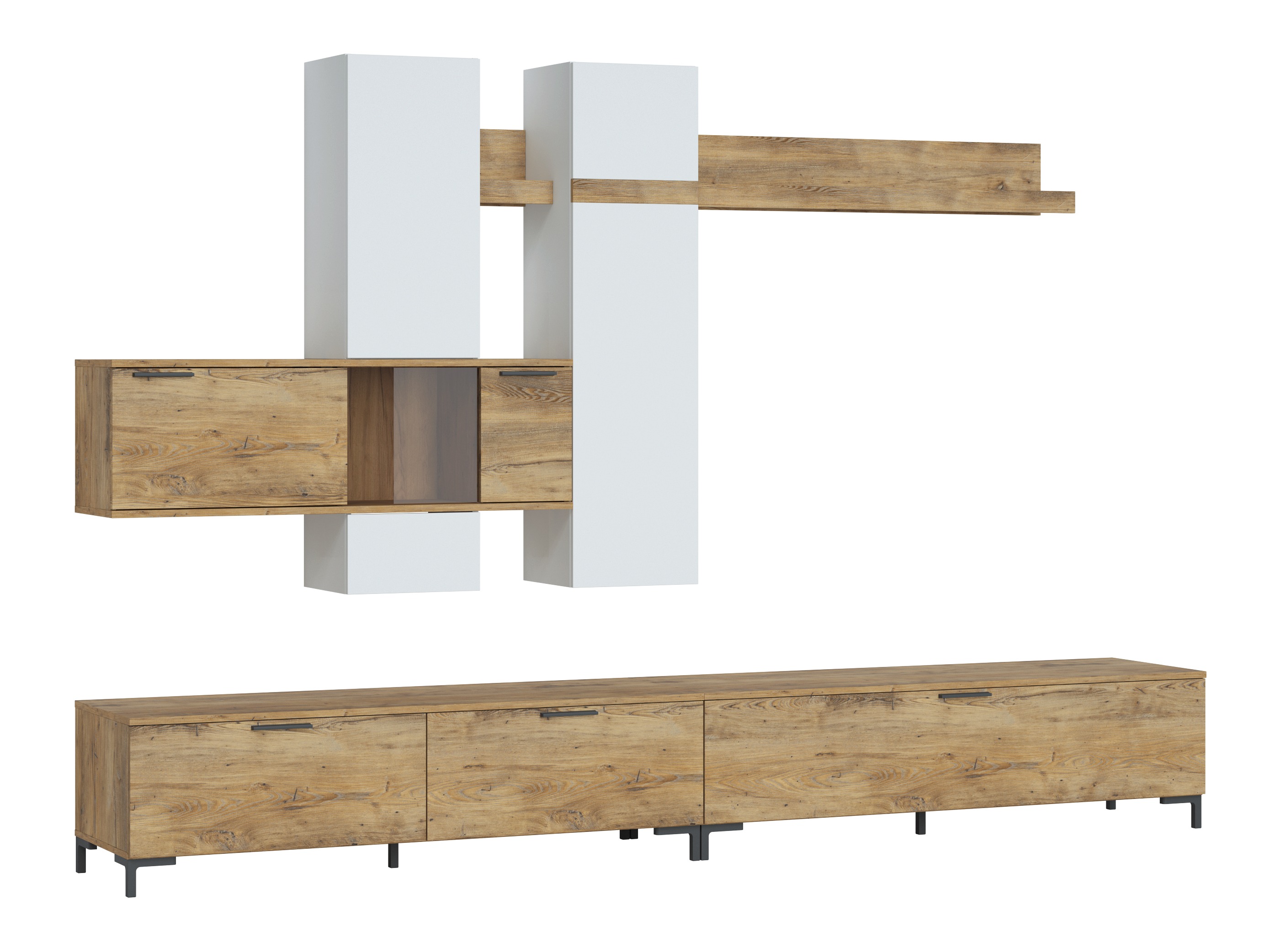 Ensemble de salon Salnola 105 (Blanc + Châtaigne)