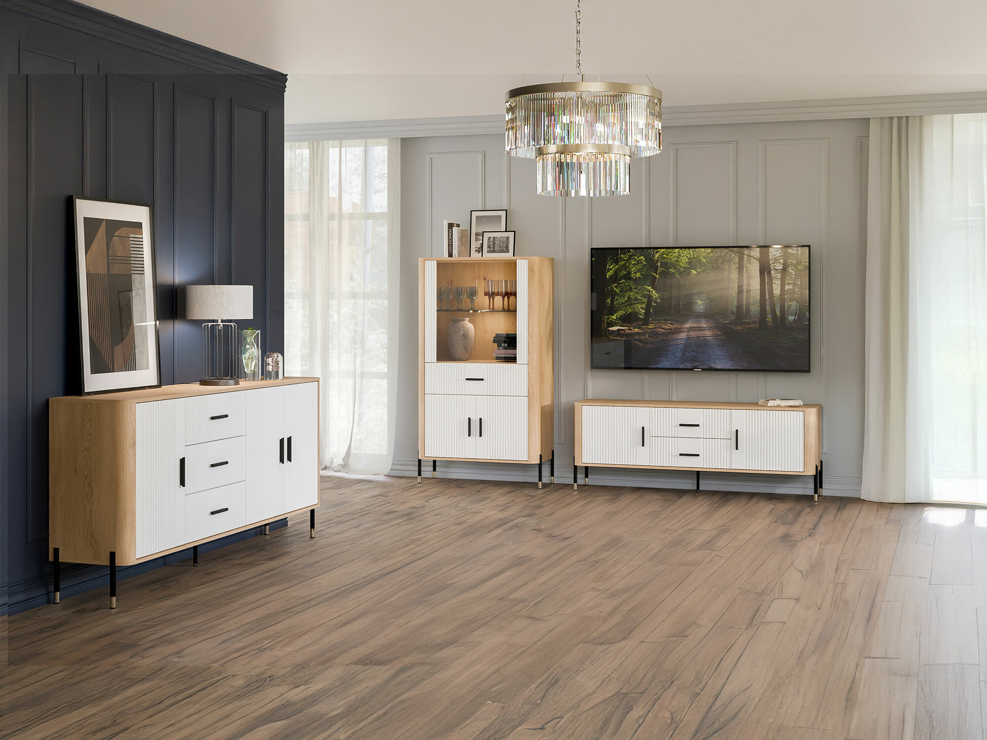 Ensemble de salon Flosora 147 (Blanc)